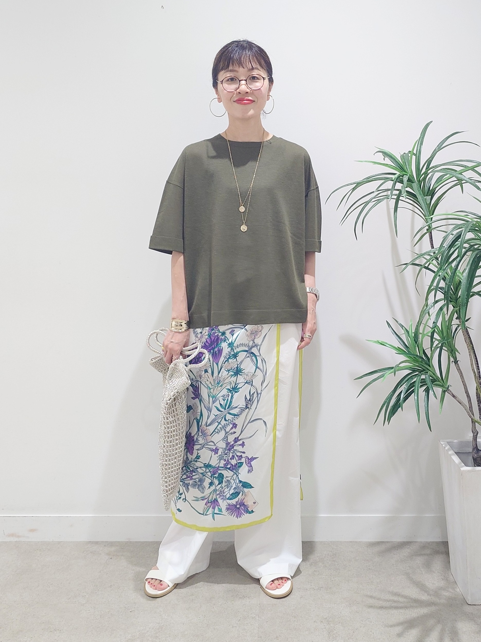 MUTSUKOさんの「UNTITLED｜【アンサンブル可/Tシャツ風/ゆったり】リラックスニットトップス」を使ったコーディネート