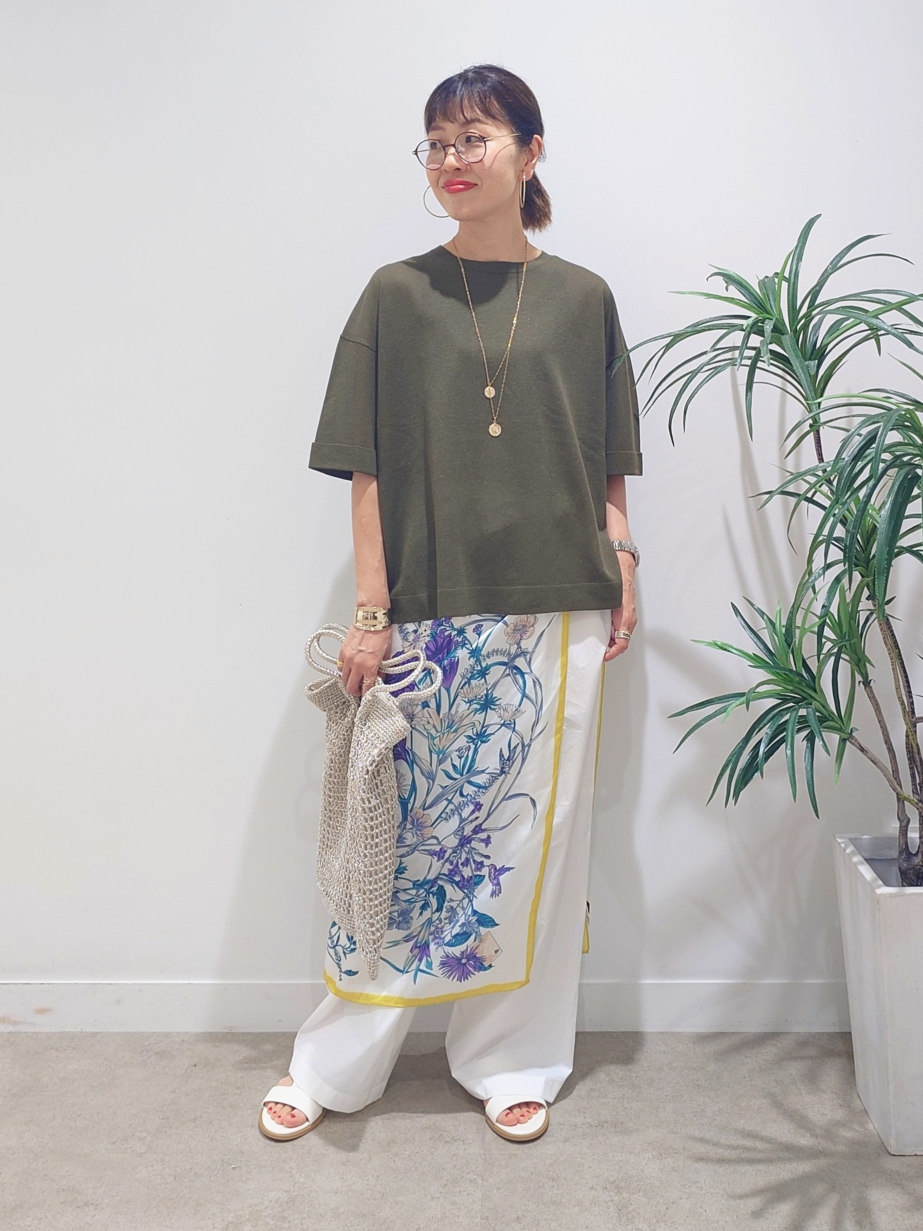 MUTSUKOさんの「UNTITLED｜【アンサンブル可/Tシャツ風/ゆったり】リラックスニットトップス」を使ったコーディネート