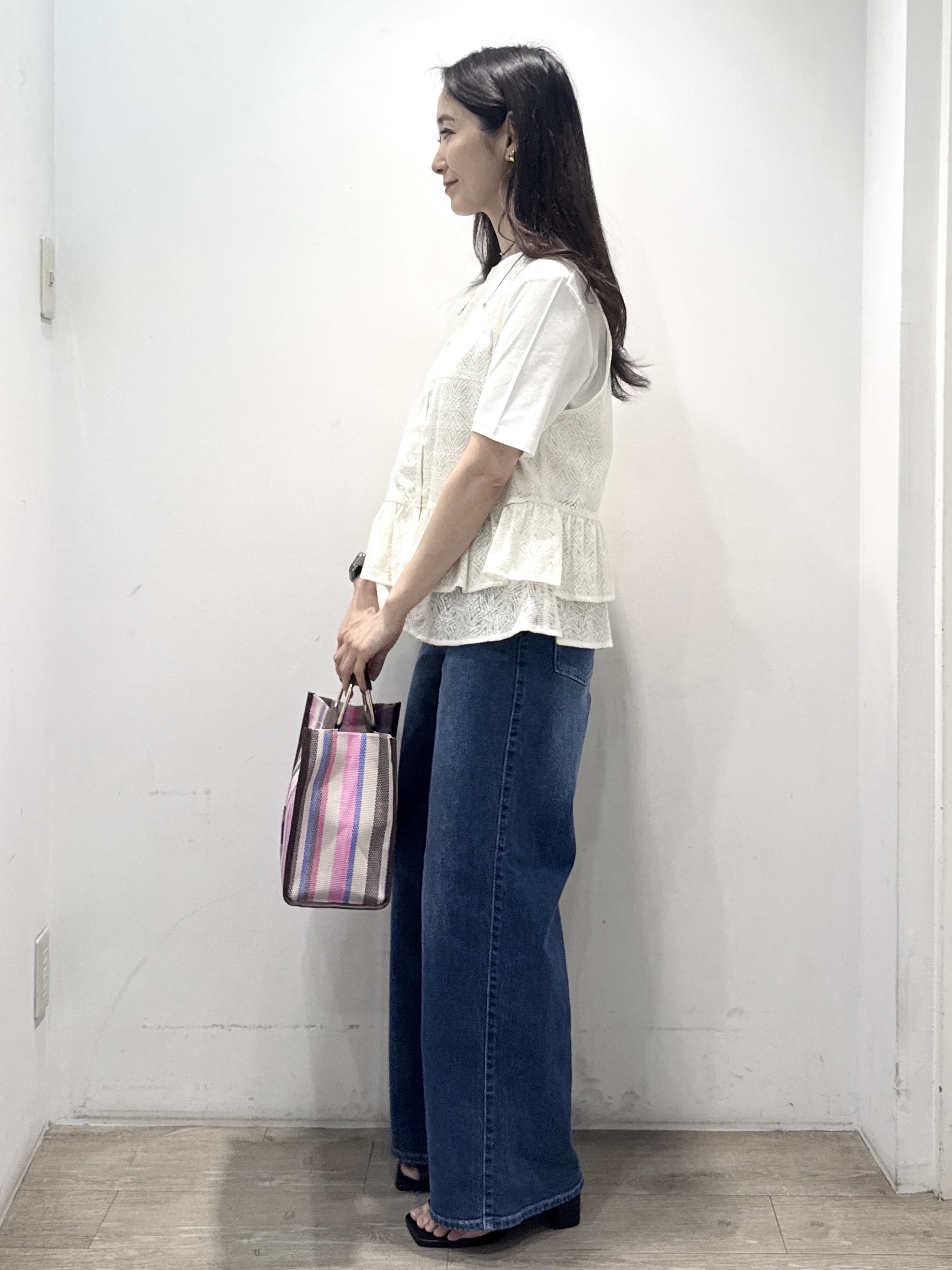 yuicciさんの「OPAQUE.CLIP｜オーガニックコットン混ベーシックTシャツ【洗濯機OK】《SS～LL》」を使ったコーディネート