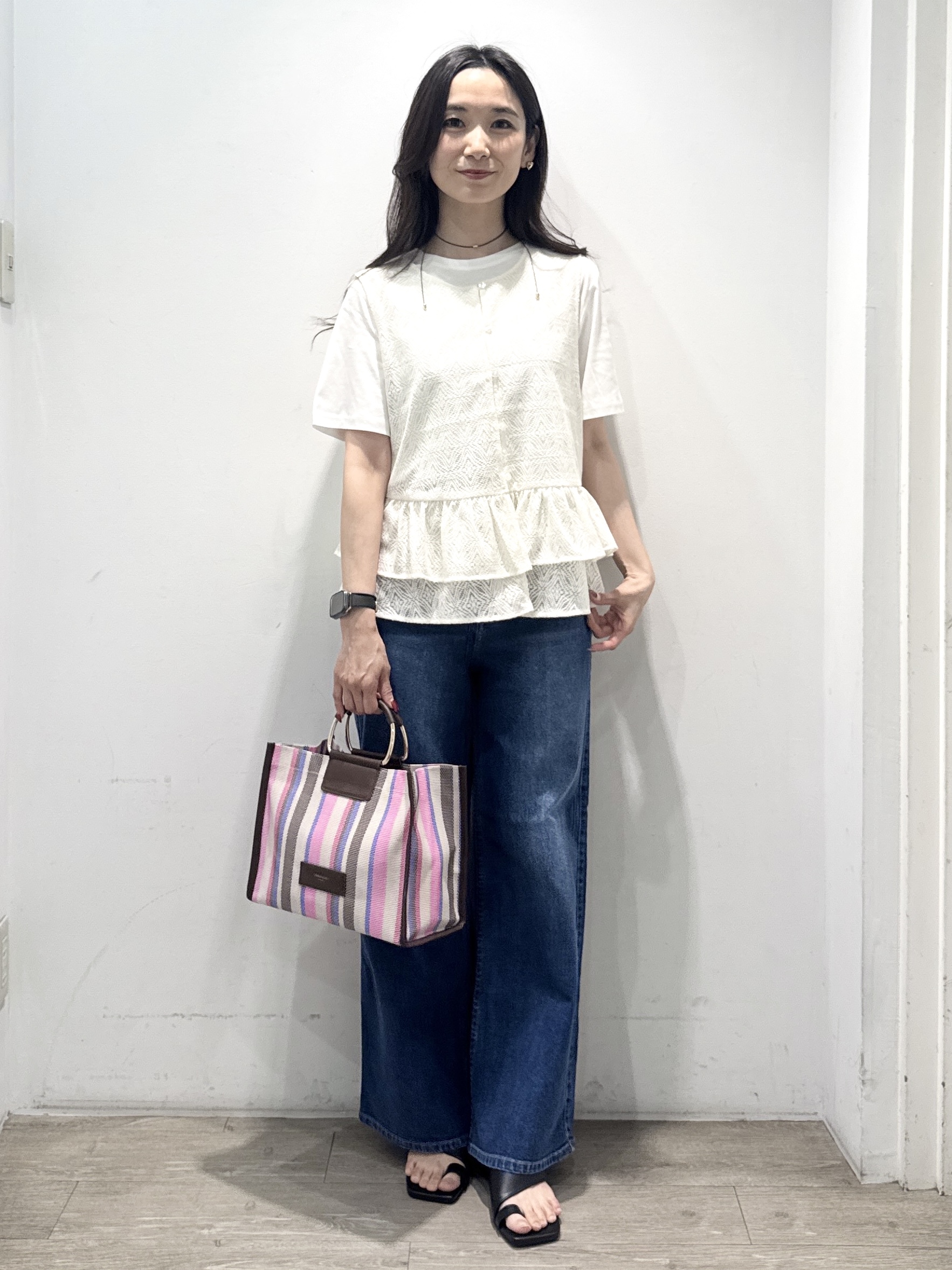 yuicciさんの「OPAQUE.CLIP｜オーガニックコットン混ベーシックTシャツ【洗濯機OK】《SS～LL》」を使ったコーディネート