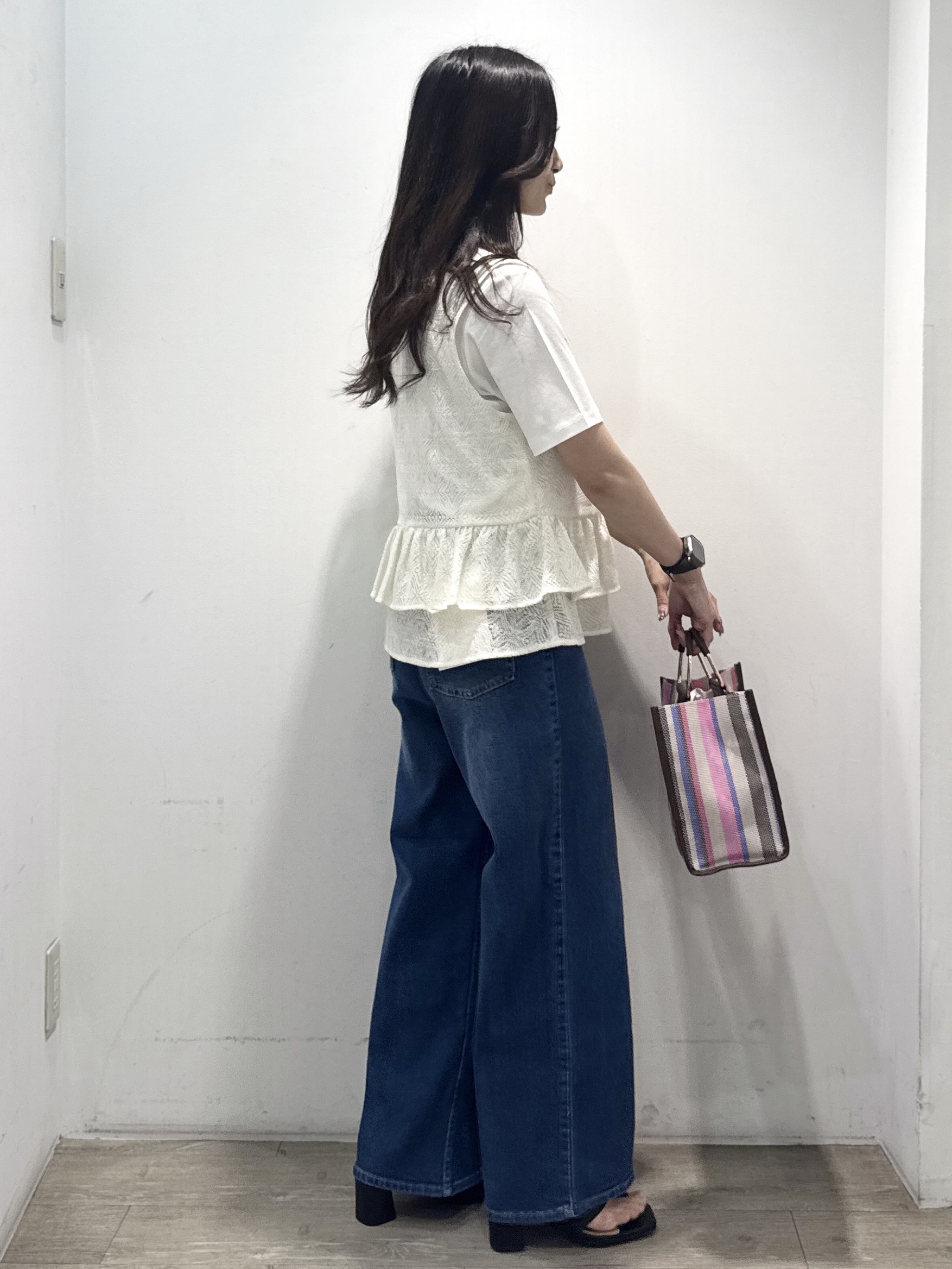 yuicciさんの「OPAQUE.CLIP｜オーガニックコットン混ベーシックTシャツ【洗濯機OK】《SS～LL》」を使ったコーディネート
