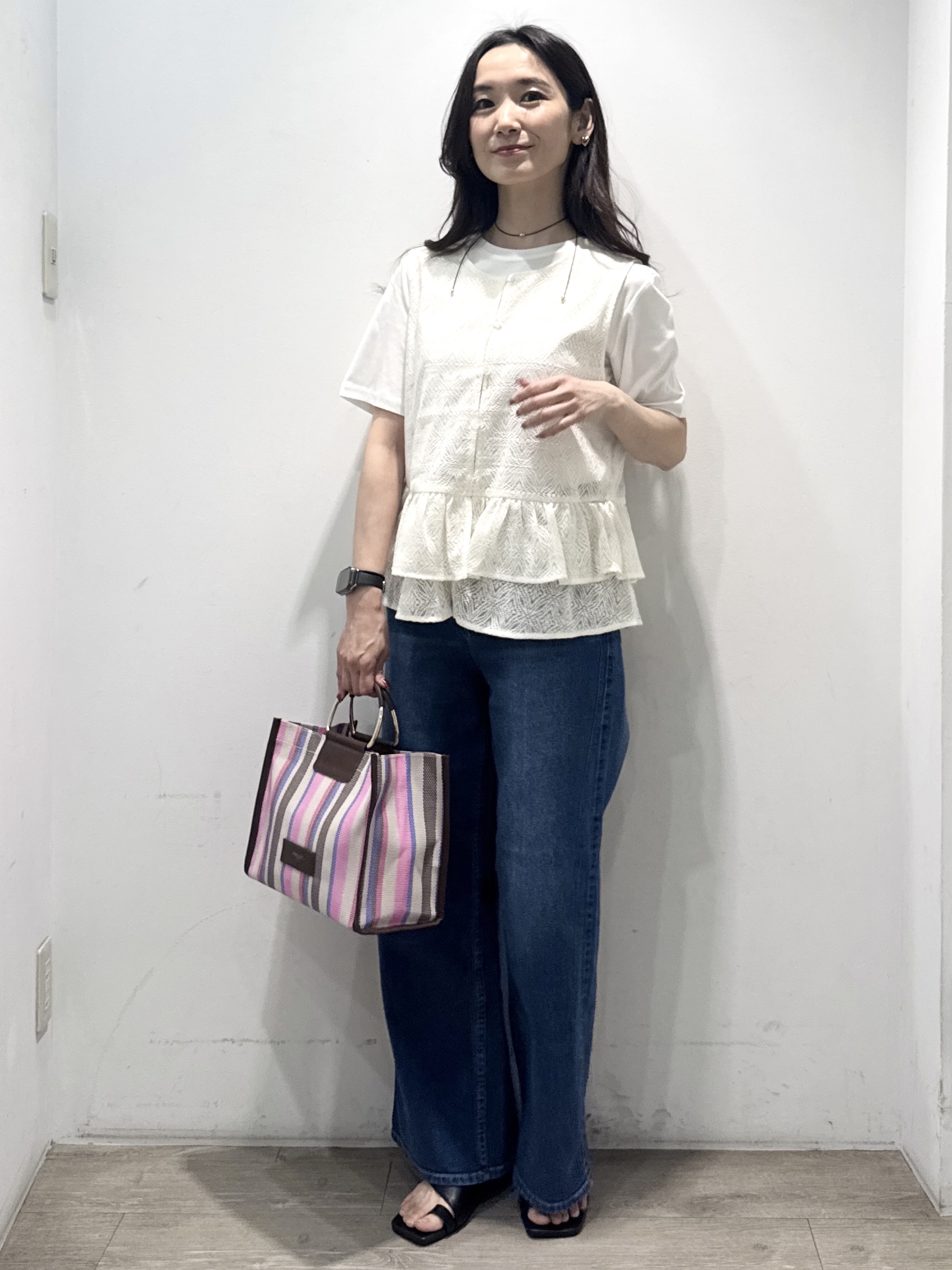 yuicciさんの「OPAQUE.CLIP｜オーガニックコットン混ベーシックTシャツ【洗濯機OK】《SS～LL》」を使ったコーディネート