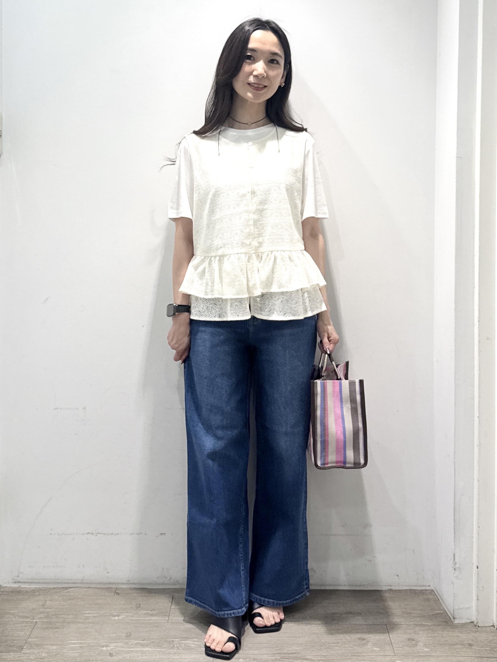 yuicciさんの「OPAQUE.CLIP｜オーガニックコットン混ベーシックTシャツ【洗濯機OK】《SS～LL》」を使ったコーディネート