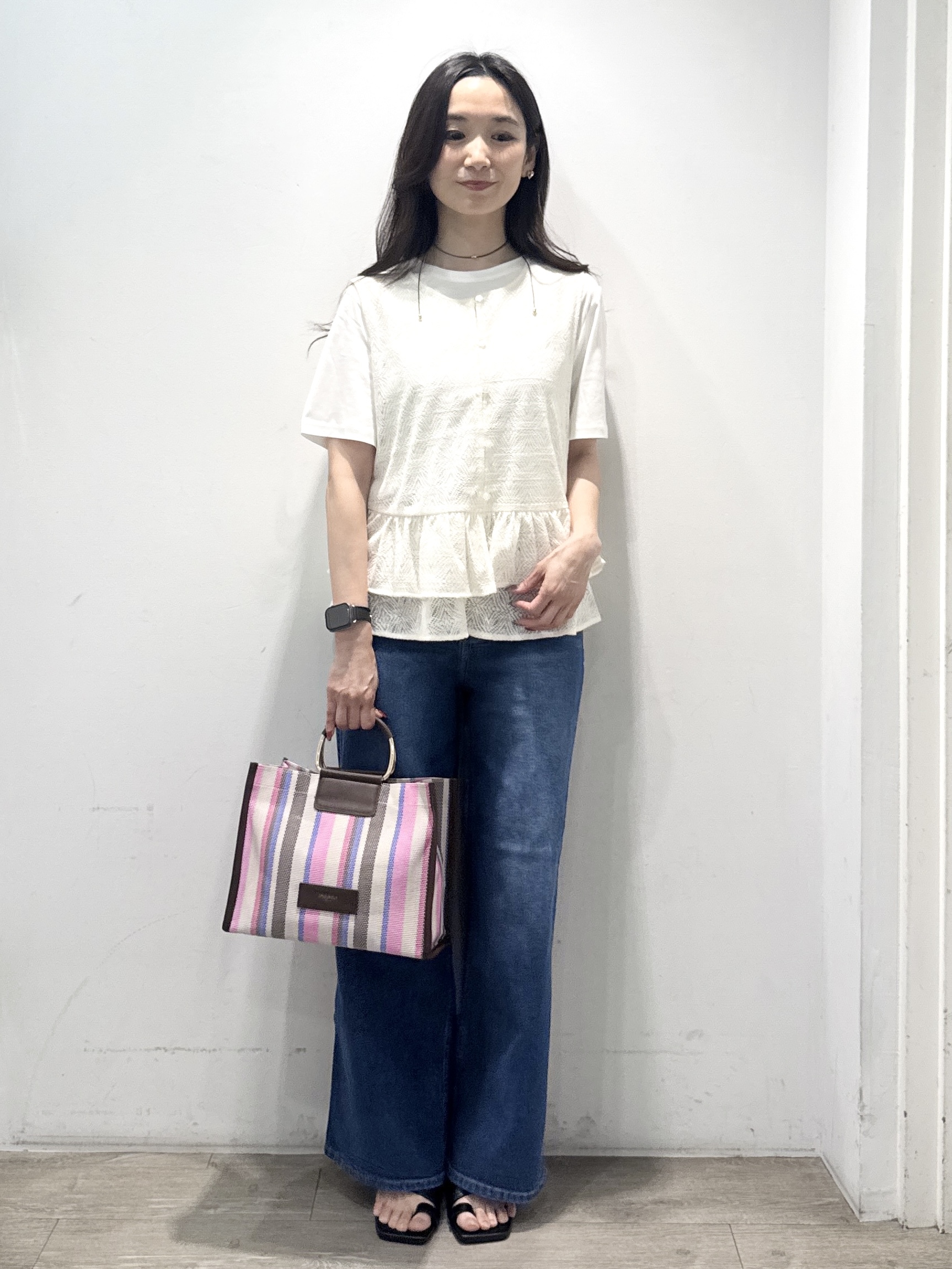 yuicciさんの「OPAQUE.CLIP｜オーガニックコットン混ベーシックTシャツ【洗濯機OK】《SS～LL》」を使ったコーディネート