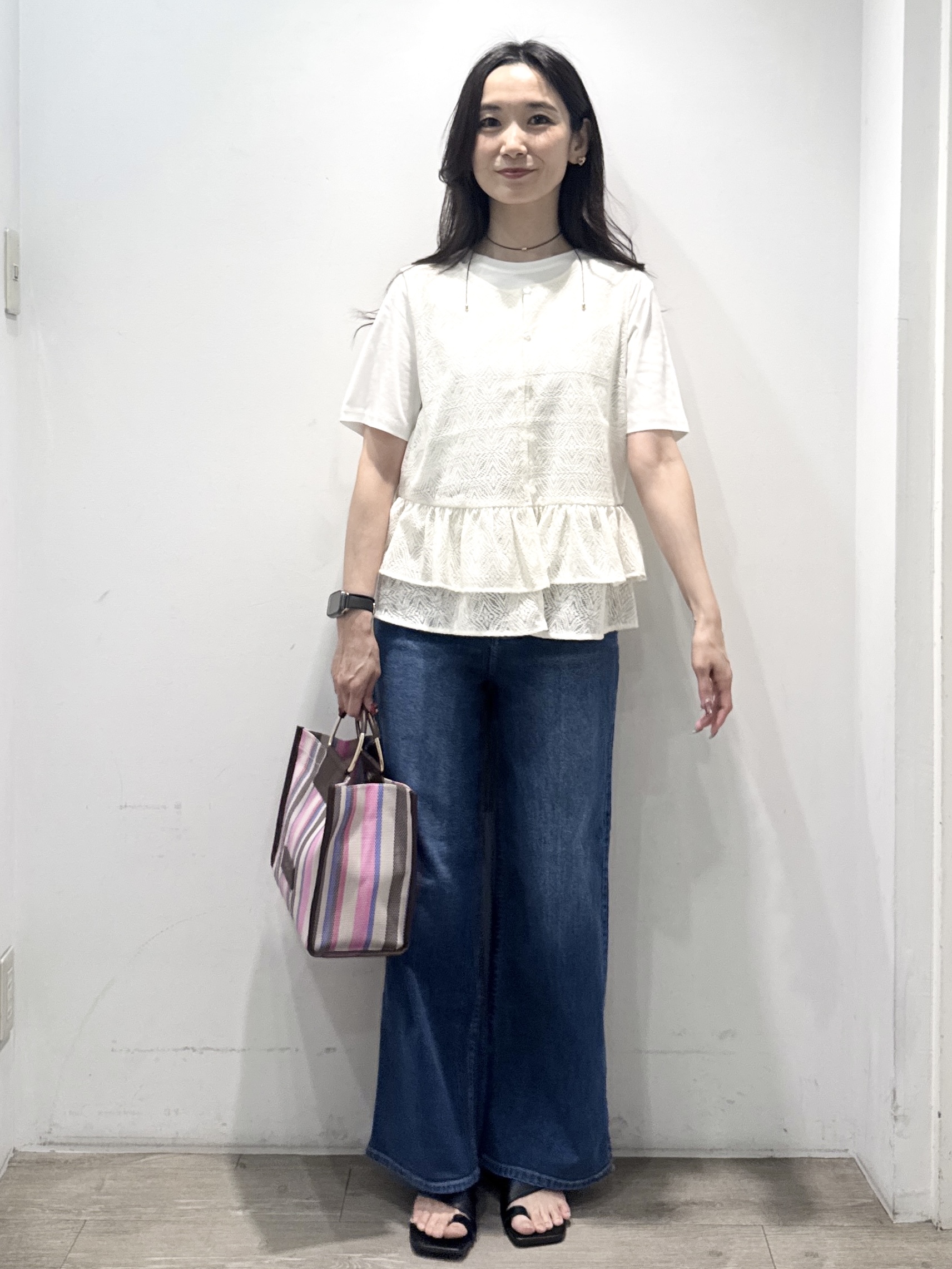 yuicciさんの「OPAQUE.CLIP｜オーガニックコットン混ベーシックTシャツ【洗濯機OK】《SS～LL》」を使ったコーディネート