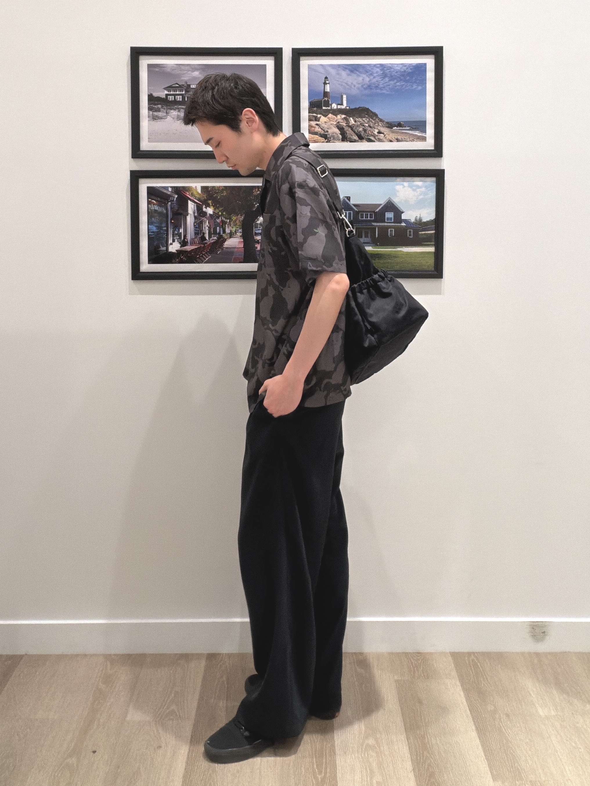 oikawaさんの「Dessin｜【洗える】キャットプリントシャツ」を使ったコーディネート