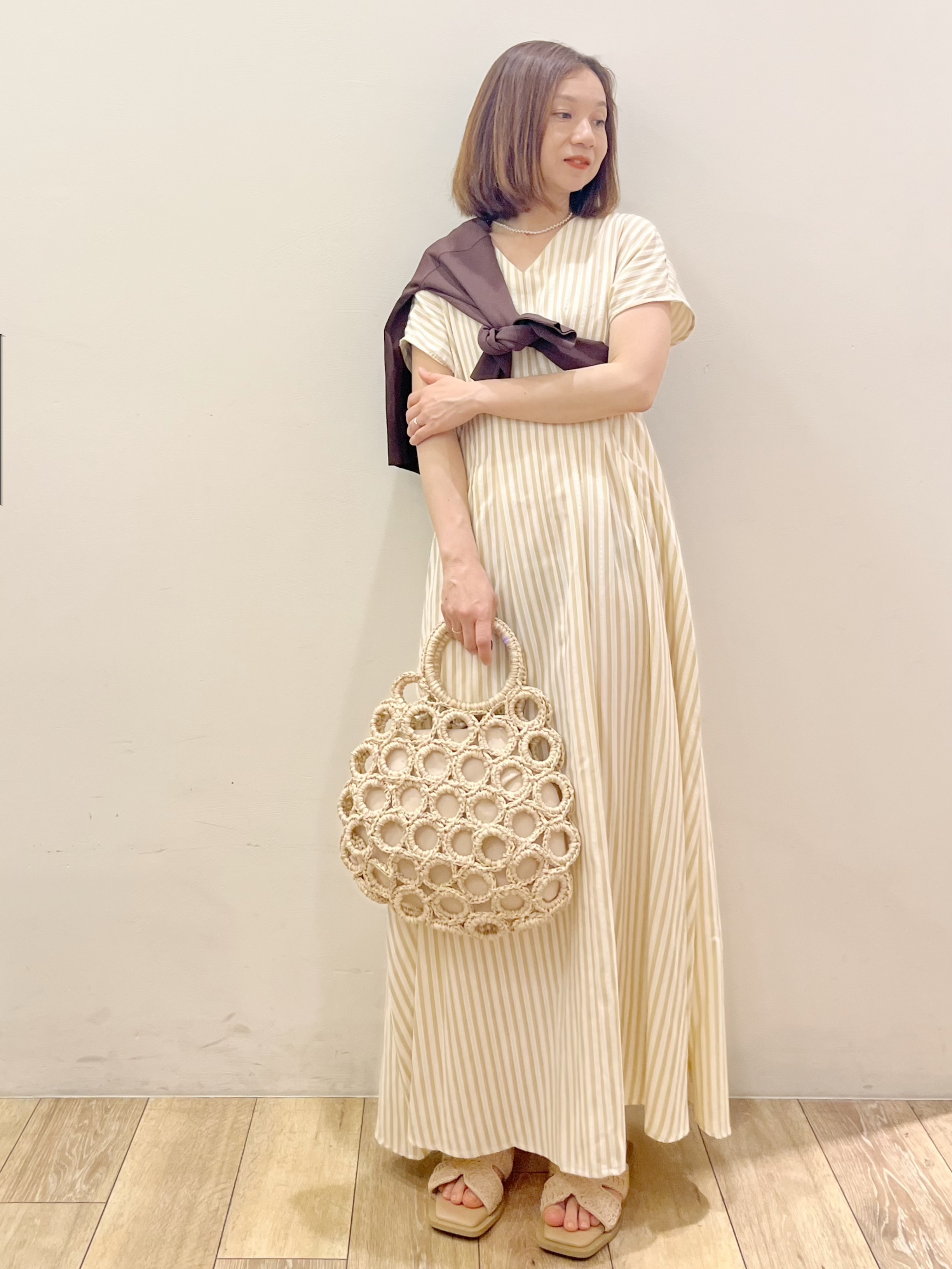kcさんの「OPAQUE.CLIP｜【UV／接触冷感】Vネックリラクシーニットカーディガン《洗濯機OK／抗ピル》」を使ったコーディネート