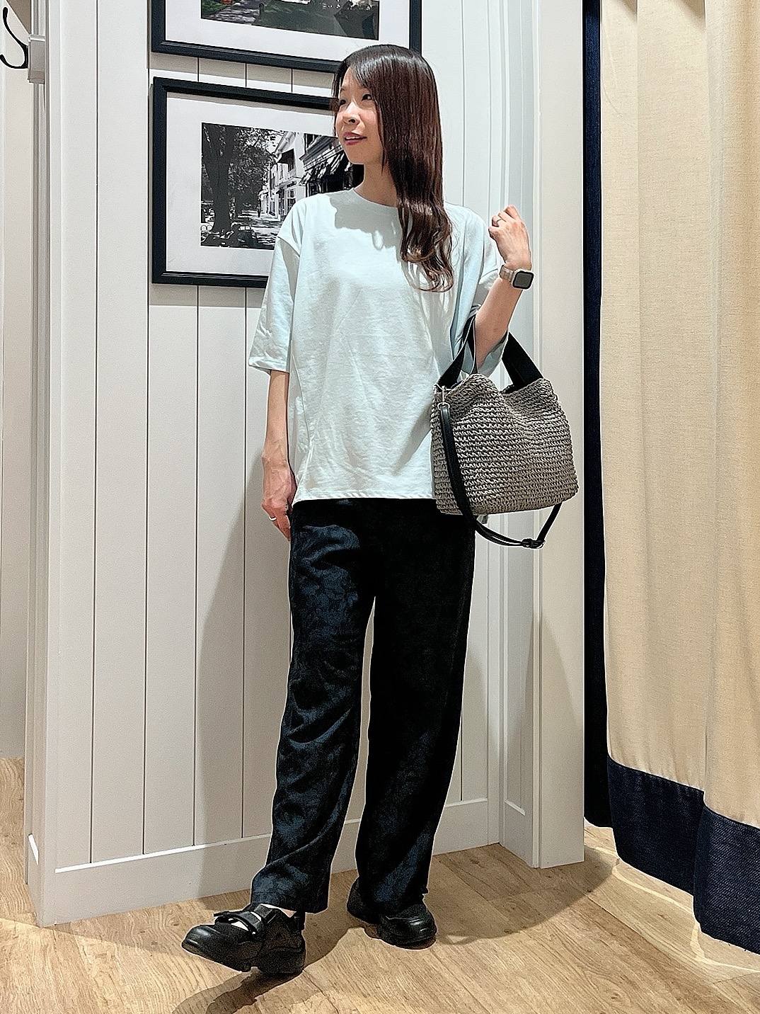mihoさんの「Dessin｜【UVカット/接触冷感】プレーティングTシャツ」を使ったコーディネート
