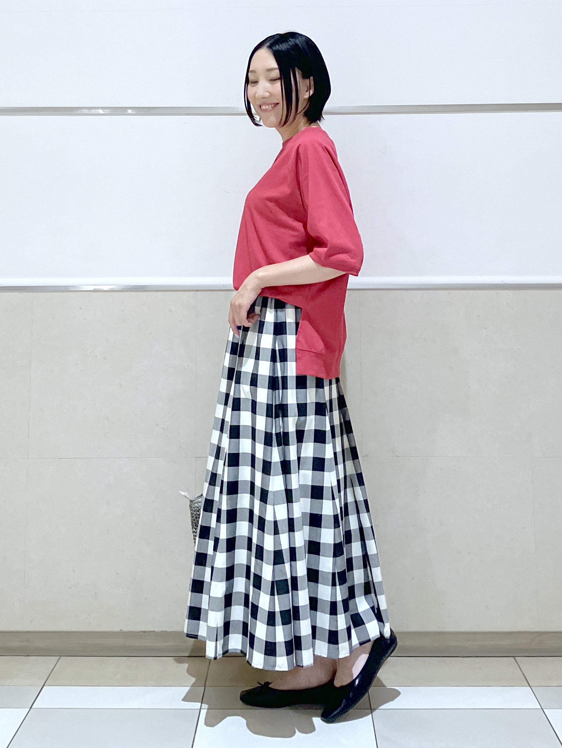 eriko さんの「Dessin｜【UVカット/接触冷感】フォルムカットソー5分袖」を使ったコーディネート