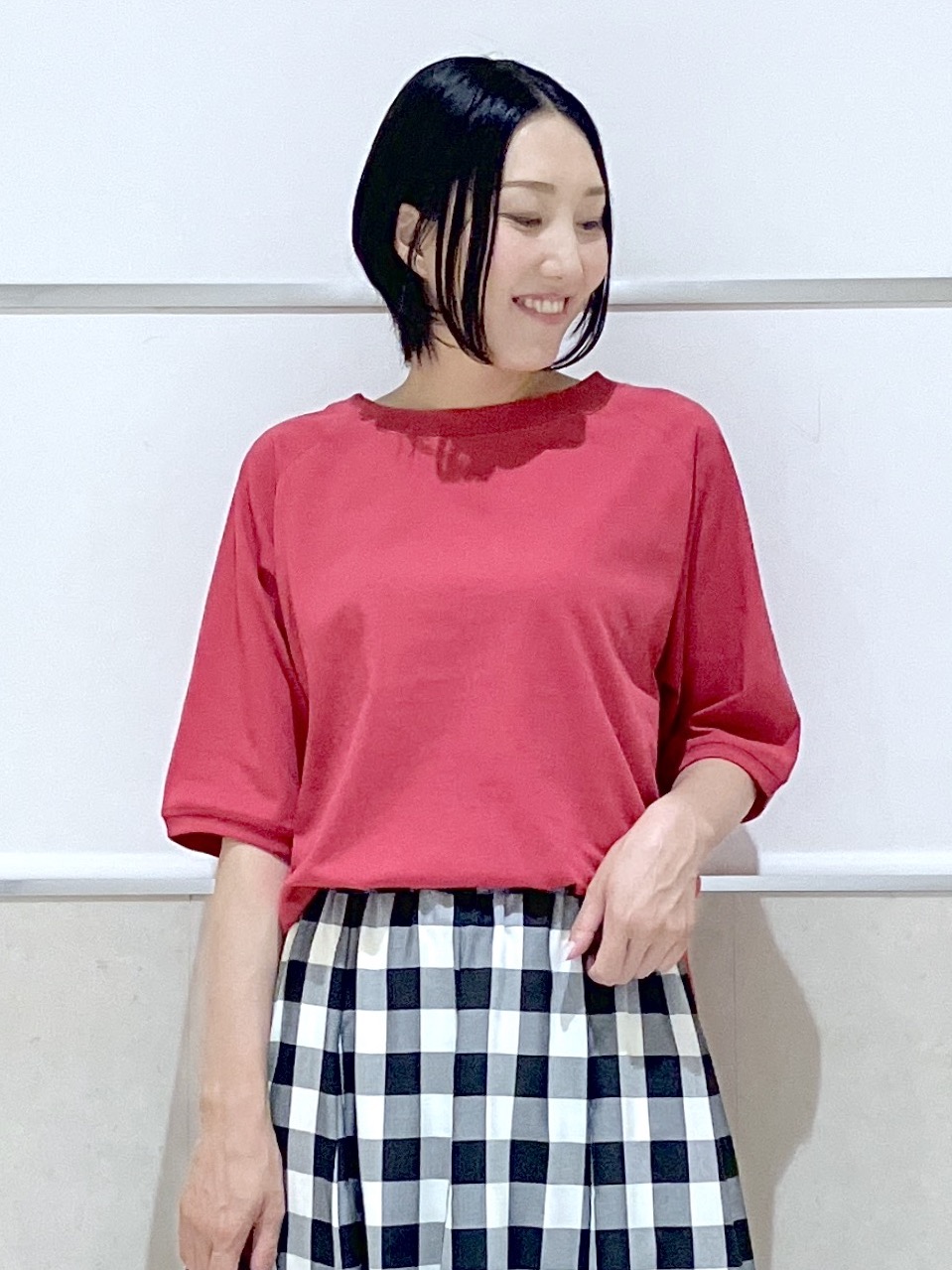 eriko さんの「Dessin｜【UVカット/接触冷感】フォルムカットソー5分袖」を使ったコーディネート