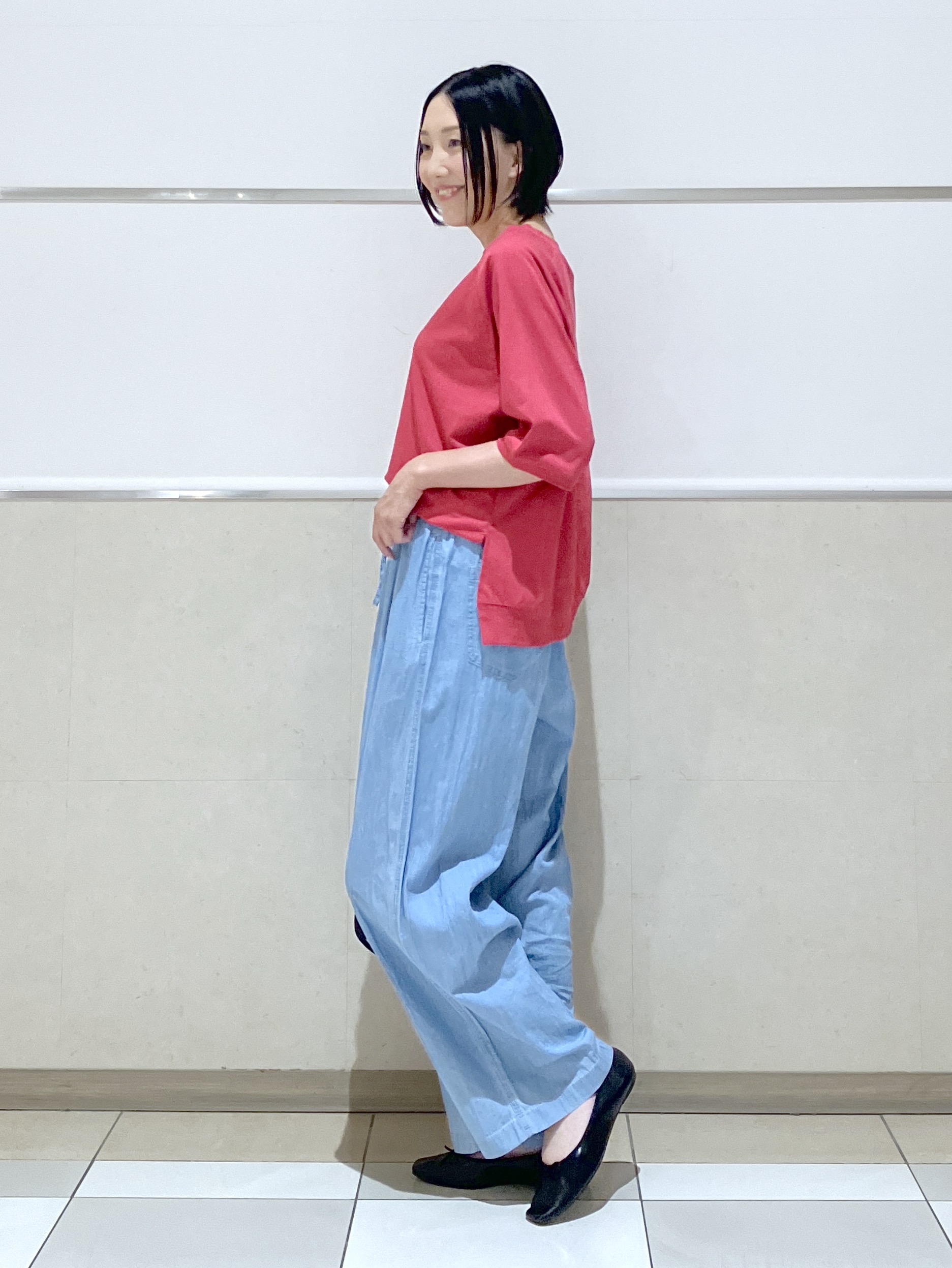 eriko さんの「Dessin｜【UVカット/接触冷感】フォルムカットソー5分袖」を使ったコーディネート