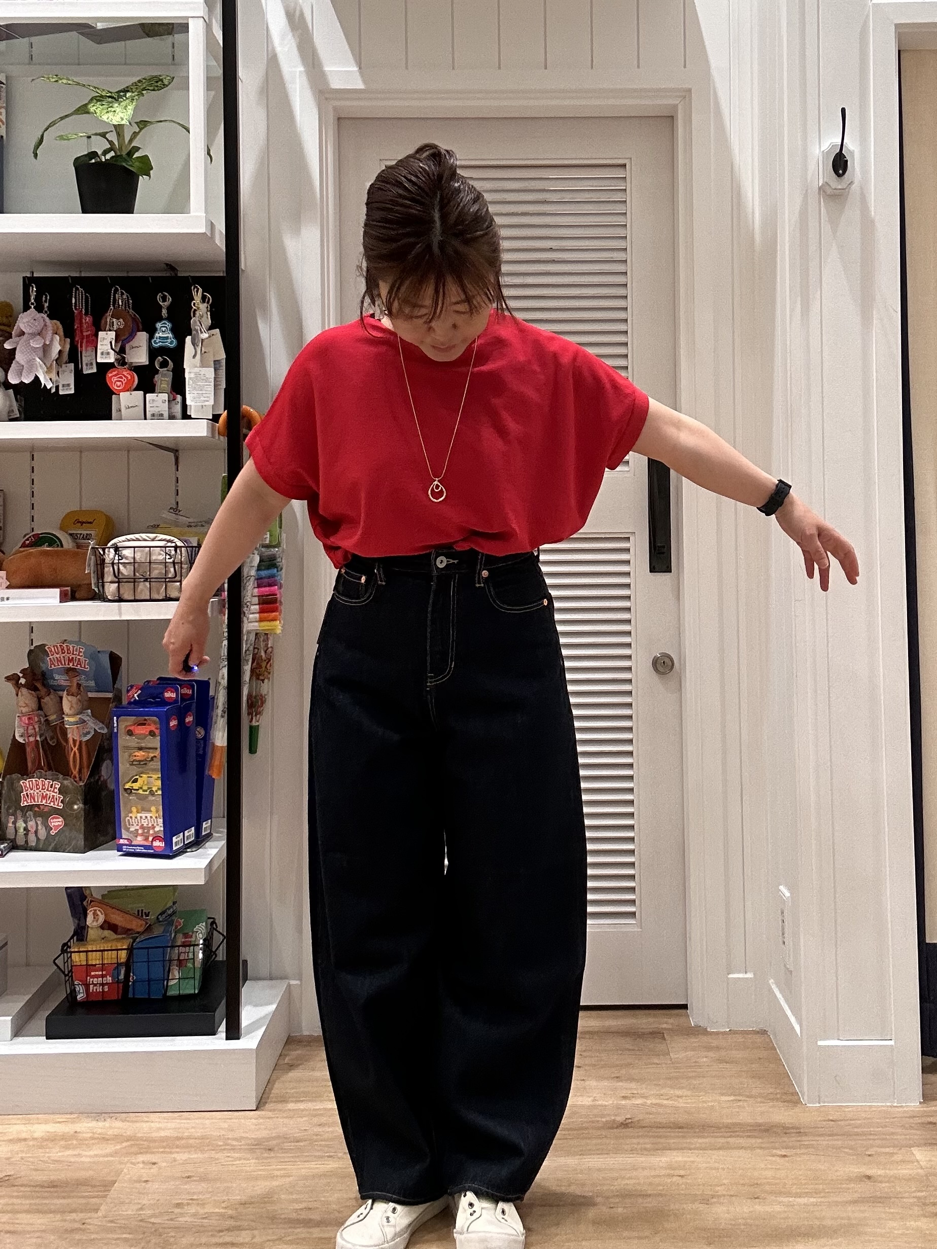 Aiさんの「Dessin｜【洗える】後ろボタンフレンチスリーブニット」を使ったコーディネート