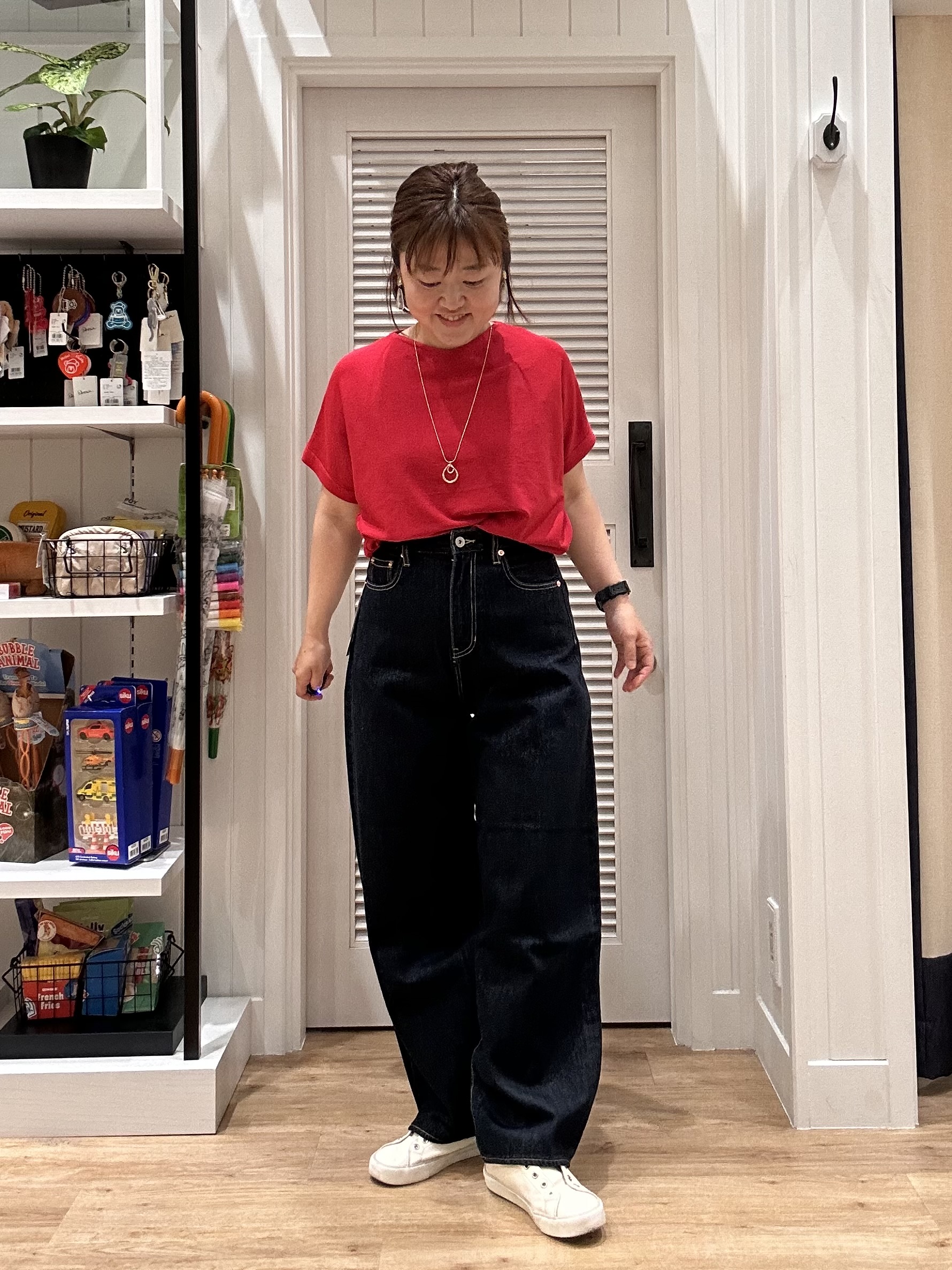 Aiさんの「Dessin｜【洗える】後ろボタンフレンチスリーブニット」を使ったコーディネート