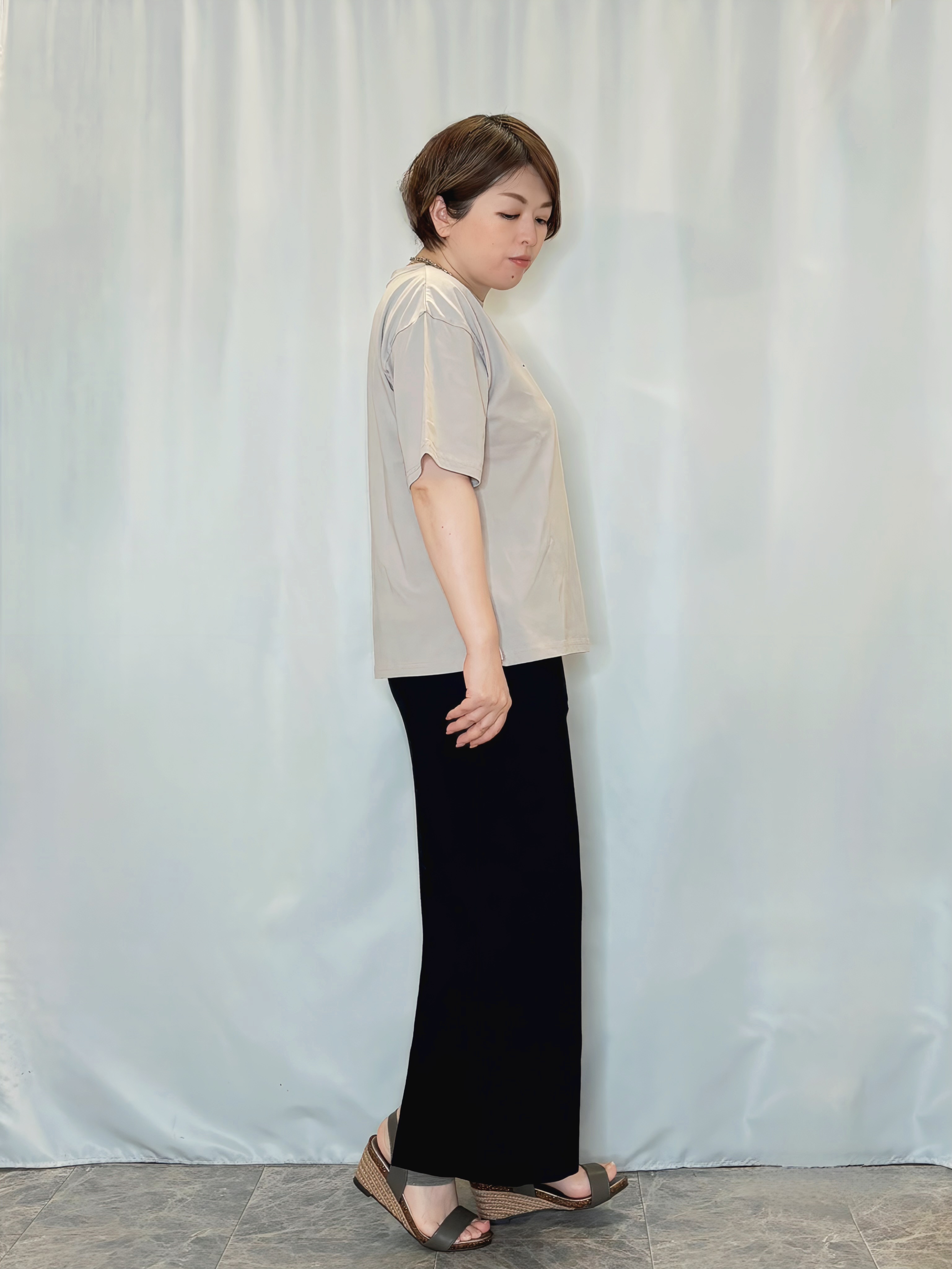 たみさんの「SHOO･LA･RUE｜【洗濯機可/S-LL】大人の抜け感 ゆるっと5分袖シャツ」を使ったコーディネート