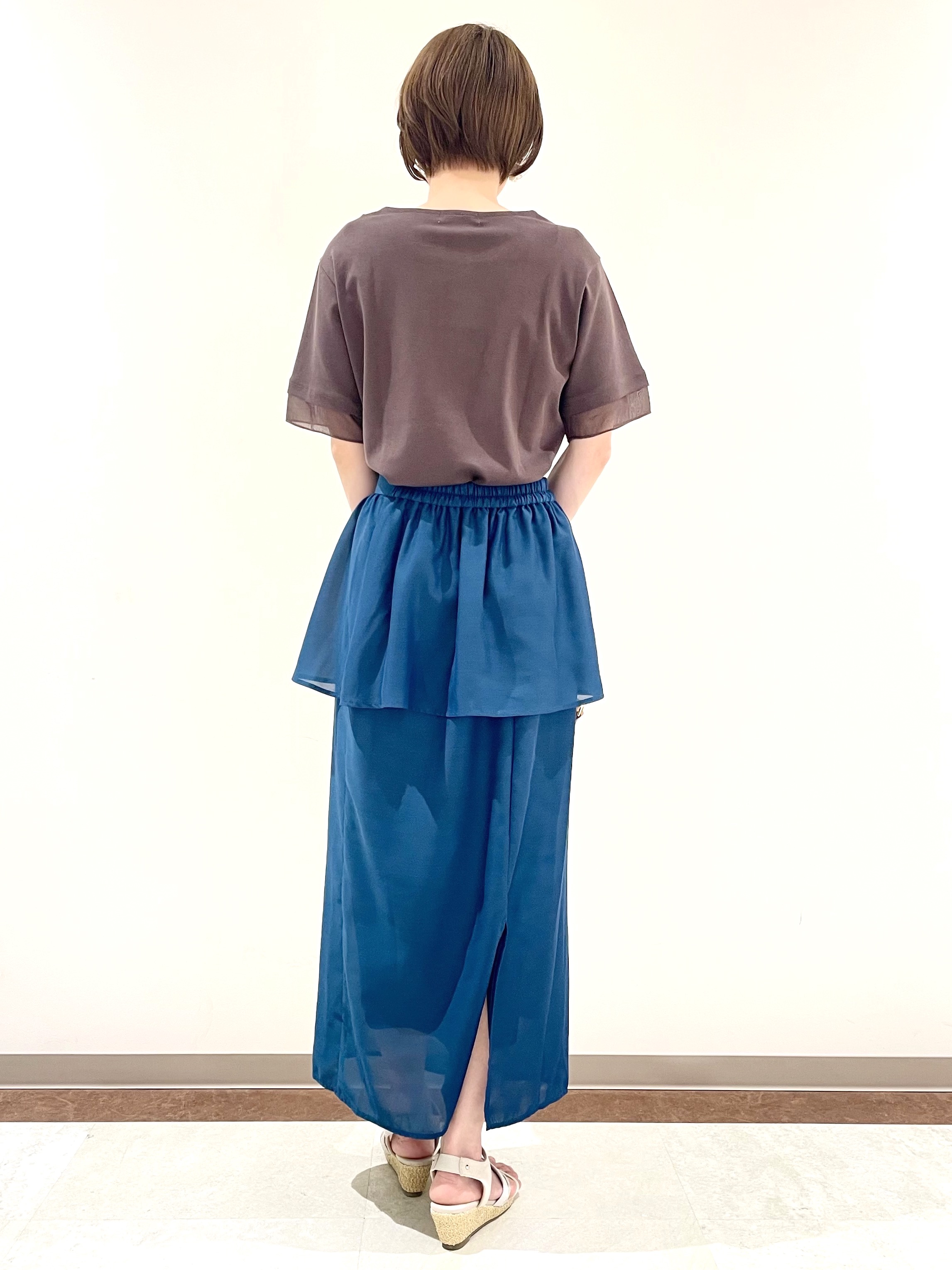 ちいはちさんの「grove｜【二の腕カバー/UVカット】袖口シアースクエアネックTシャツ」を使ったコーディネート