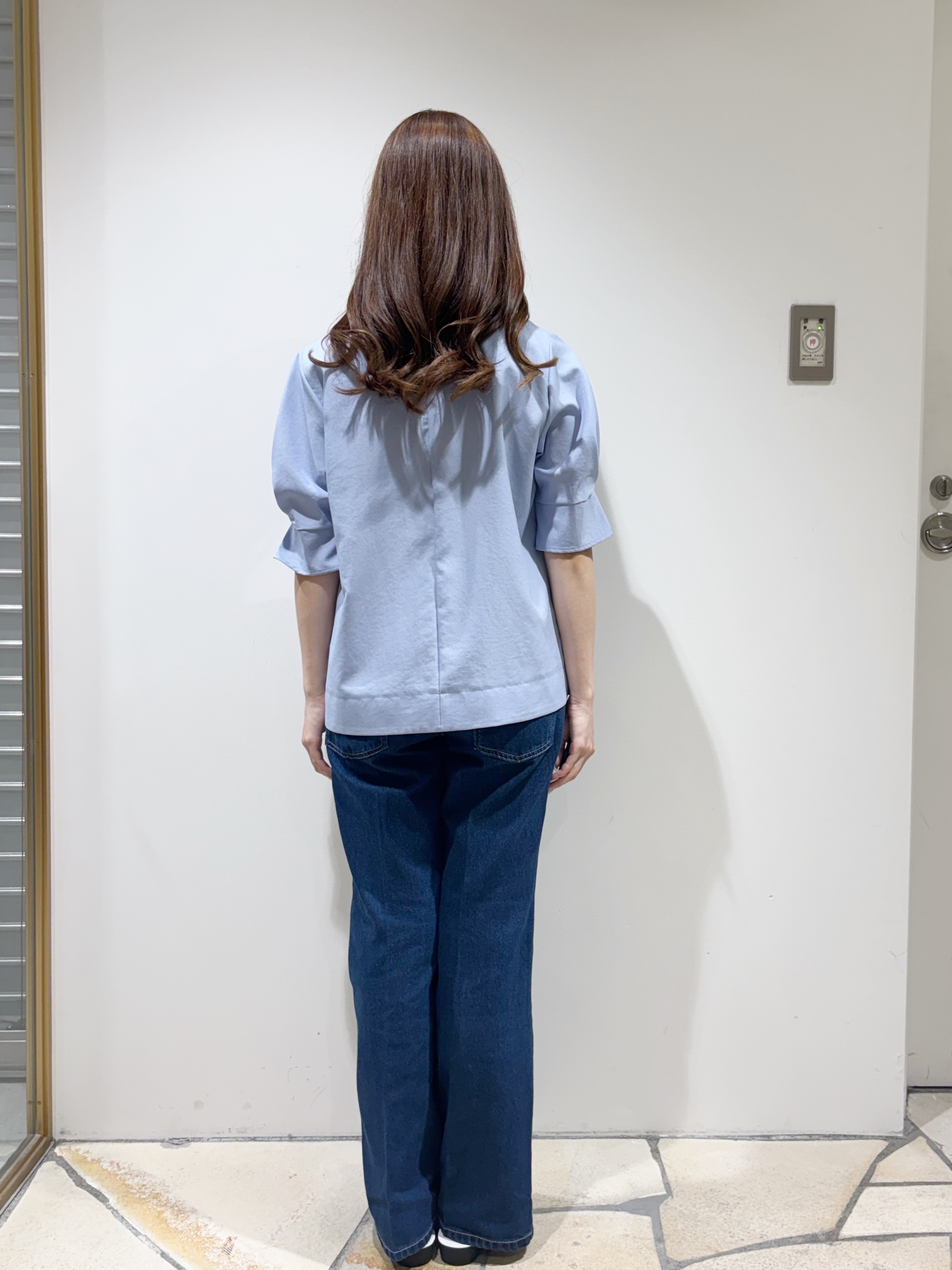 みあたんさんの「index｜【接触冷感／吸水速乾】タックパフスリーブブラウス《防シワ／洗濯機OK／XS～3L／8col》」を使ったコーディネート