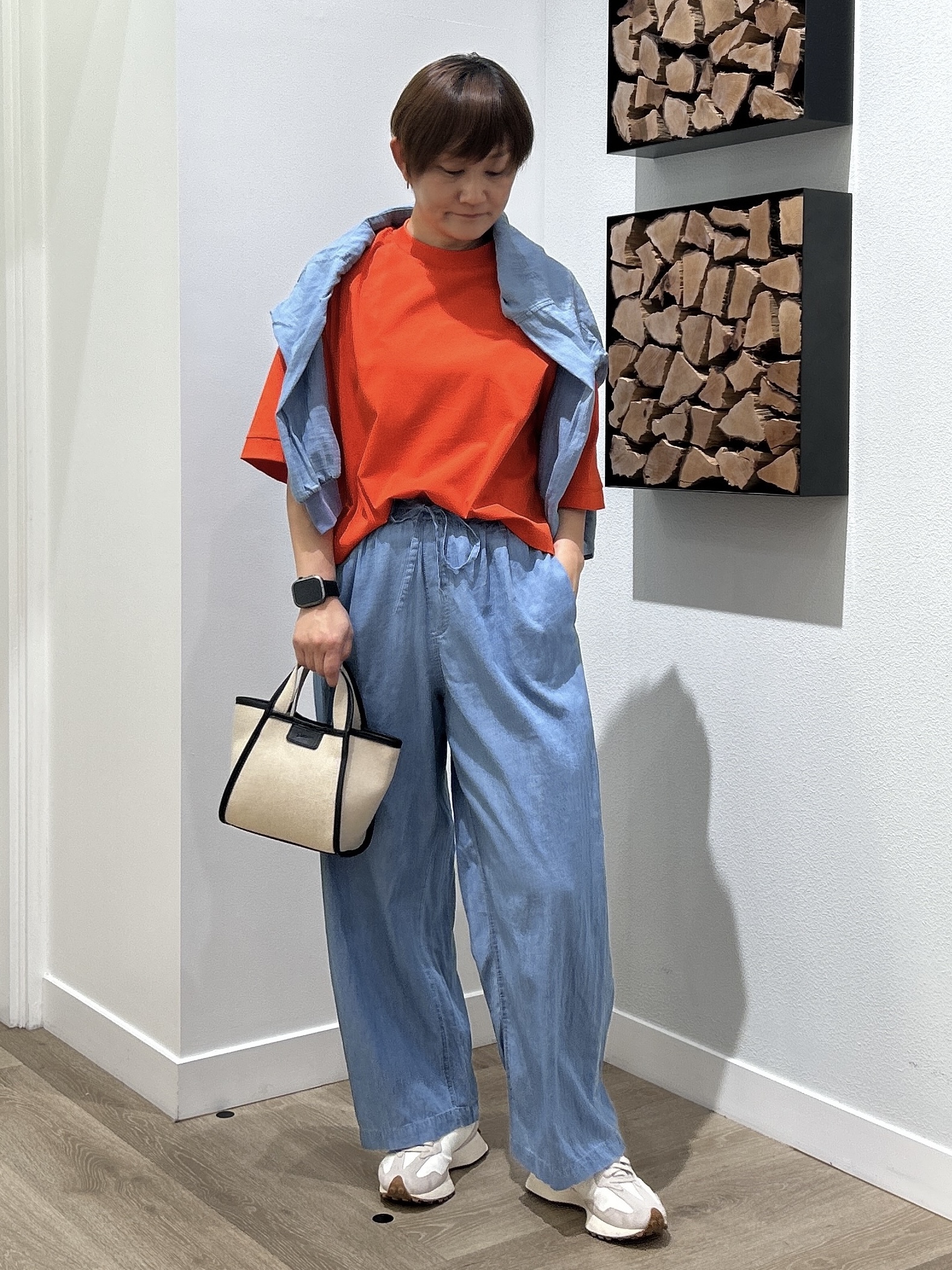 rairaiさんの「Dessin｜【セットアップ可/洗える】2オンスシアーデニムシャツ」を使ったコーディネート