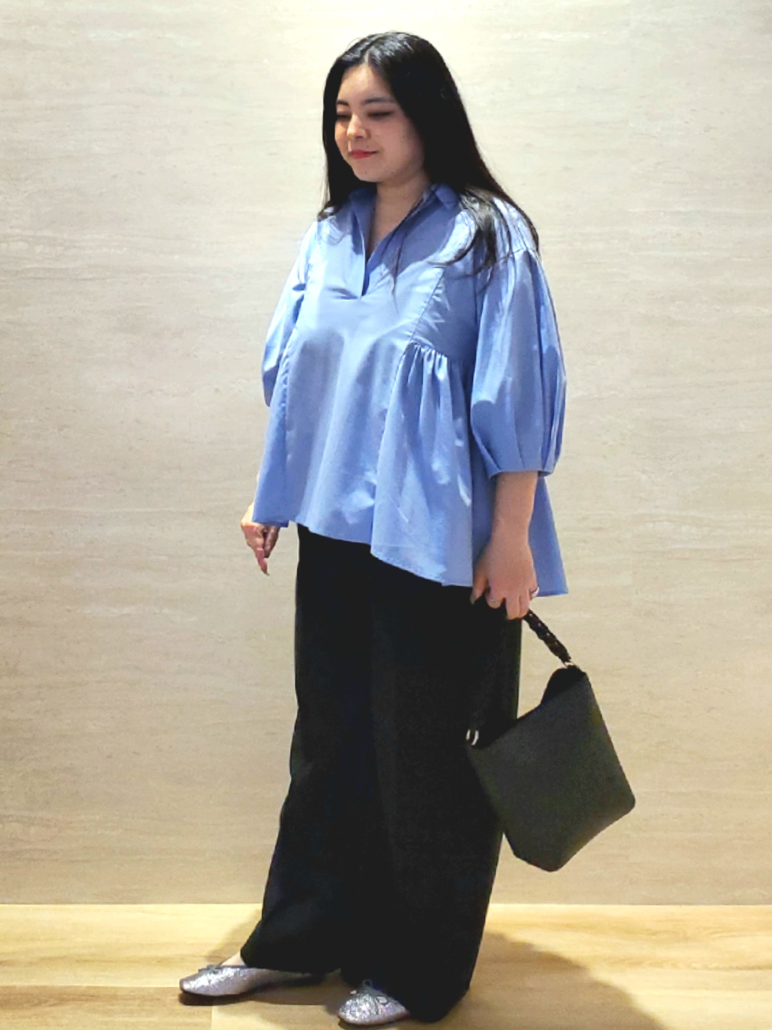 ちぃさんの「OPAQUE.CLIP｜スキッパーペプラムブラウス【洗濯機OK】」を使ったコーディネート