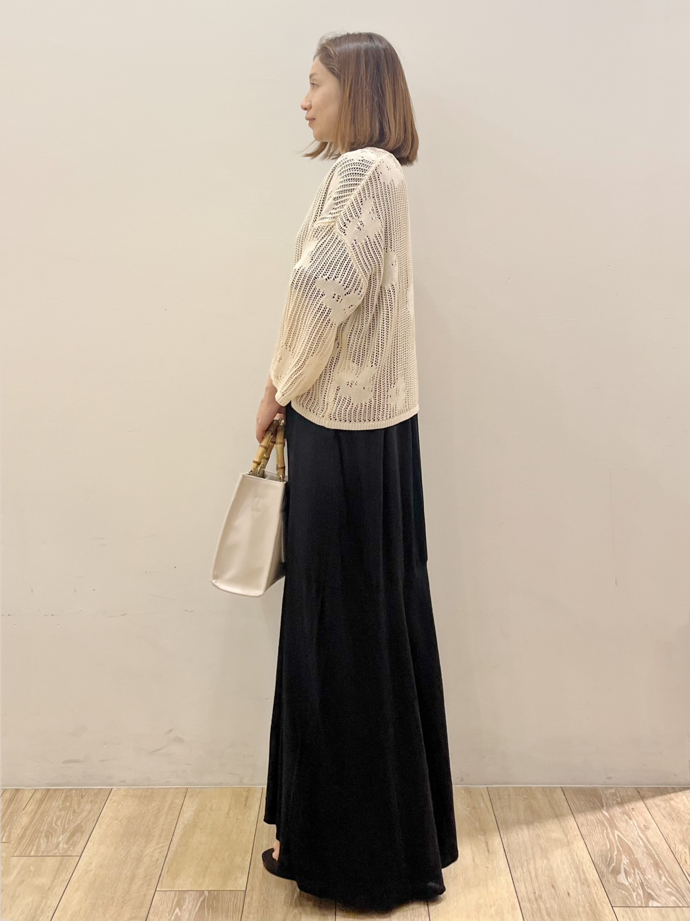 kcさんの「OPAQUE.CLIP｜キーネックロングワンピース【洗える】」を使ったコーディネート