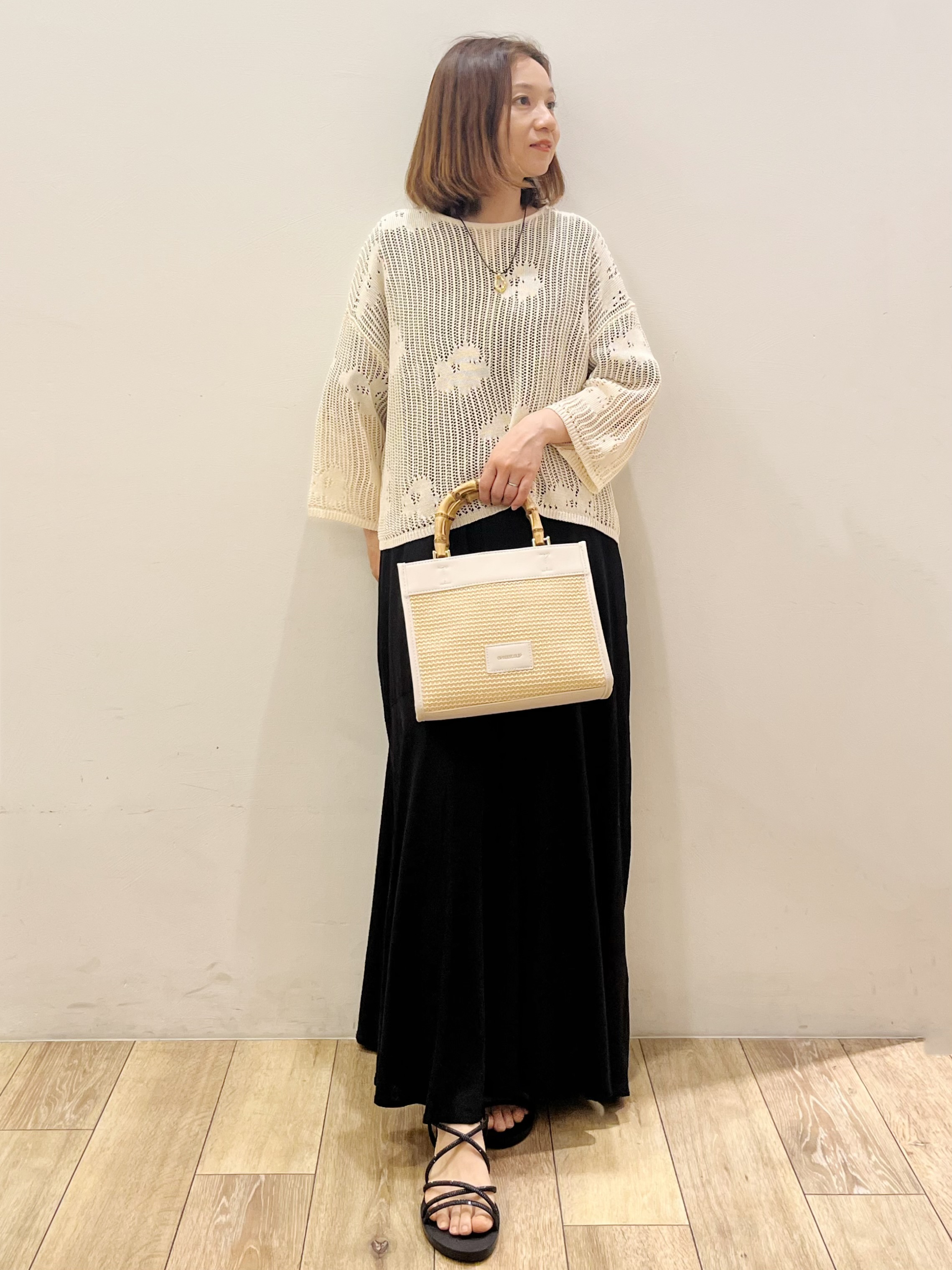kcさんの「OPAQUE.CLIP｜キーネックロングワンピース【洗える】」を使ったコーディネート