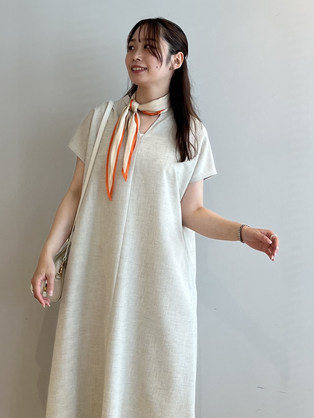 Saekoさんの「UNTITLED｜【UV/接触冷感/遮熱/通気性】スラブバンドカラーワンピース」を使ったコーディネート