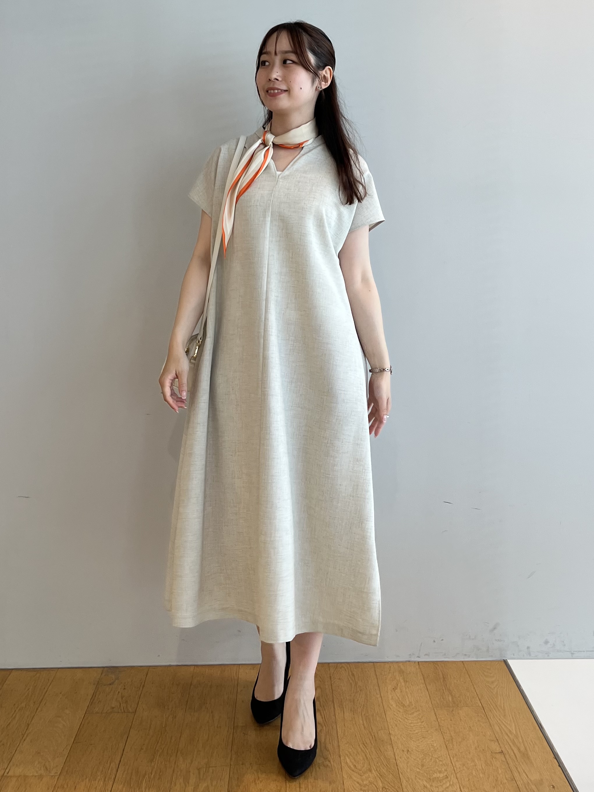Saekoさんの「UNTITLED｜【UV/接触冷感/遮熱/通気性】スラブバンドカラーワンピース」を使ったコーディネート