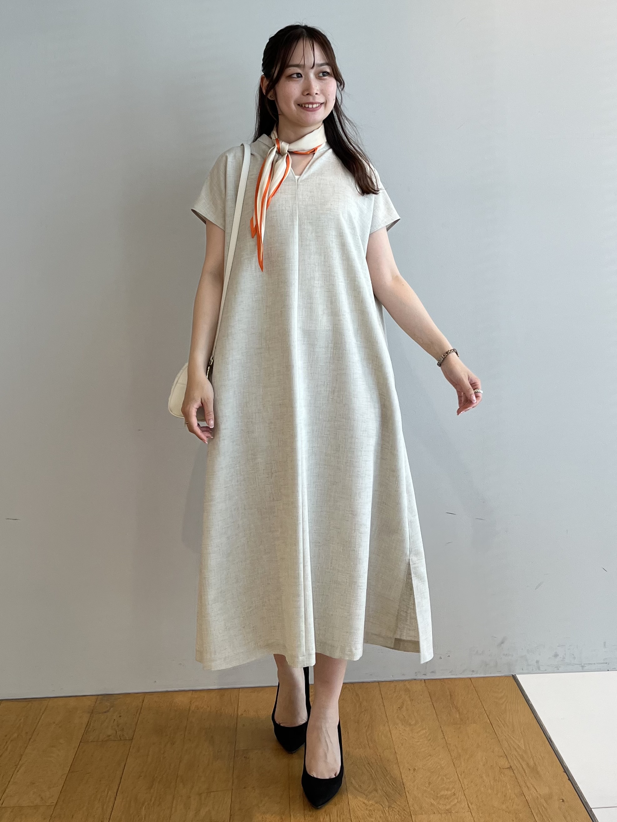 Saekoさんの「UNTITLED｜【UV/接触冷感/遮熱/通気性】スラブバンドカラーワンピース」を使ったコーディネート