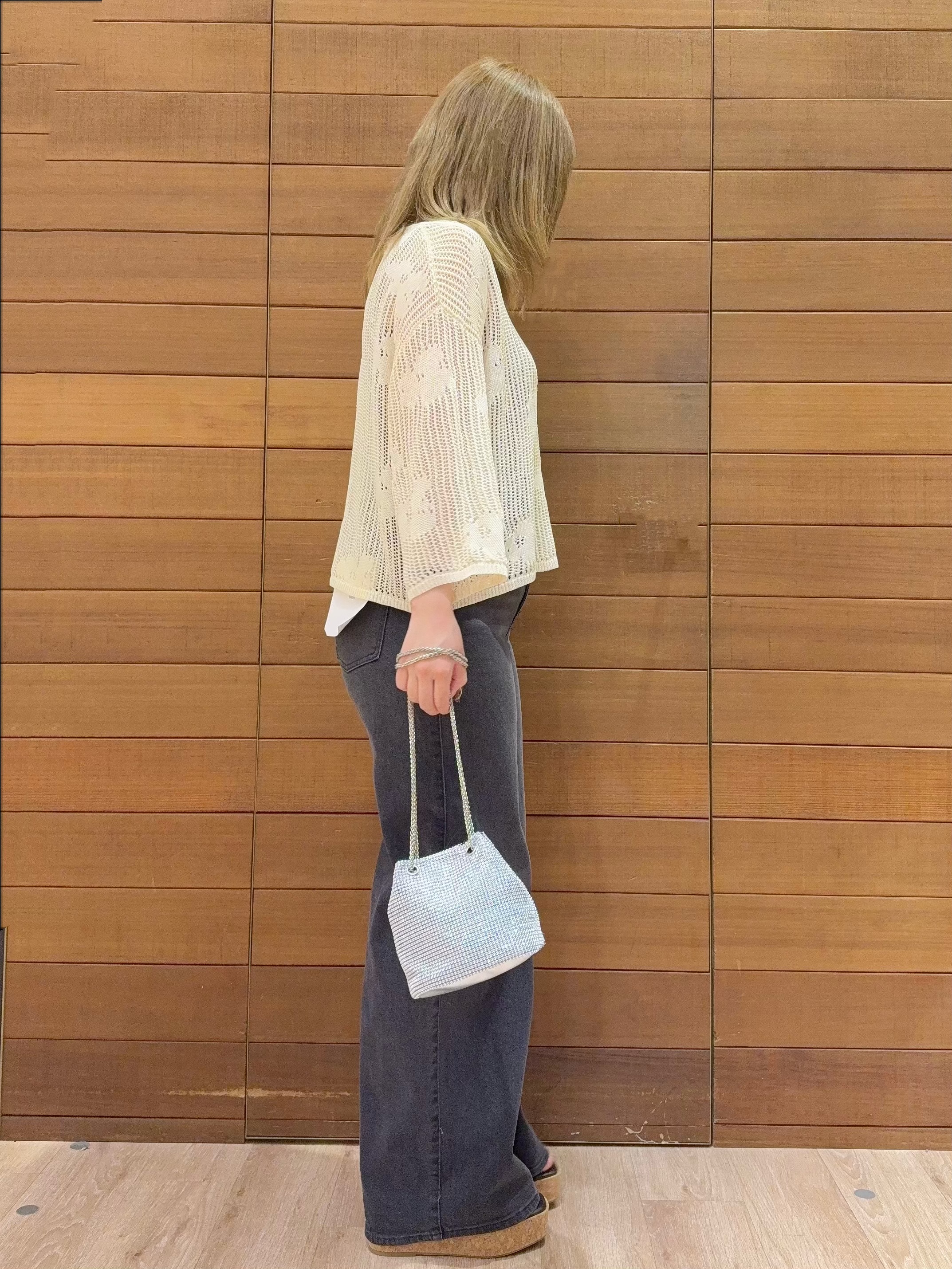 ぴのさんの「OPAQUE.CLIP｜フラワーモチーフメッシュニット【洗濯機OK】」を使ったコーディネート