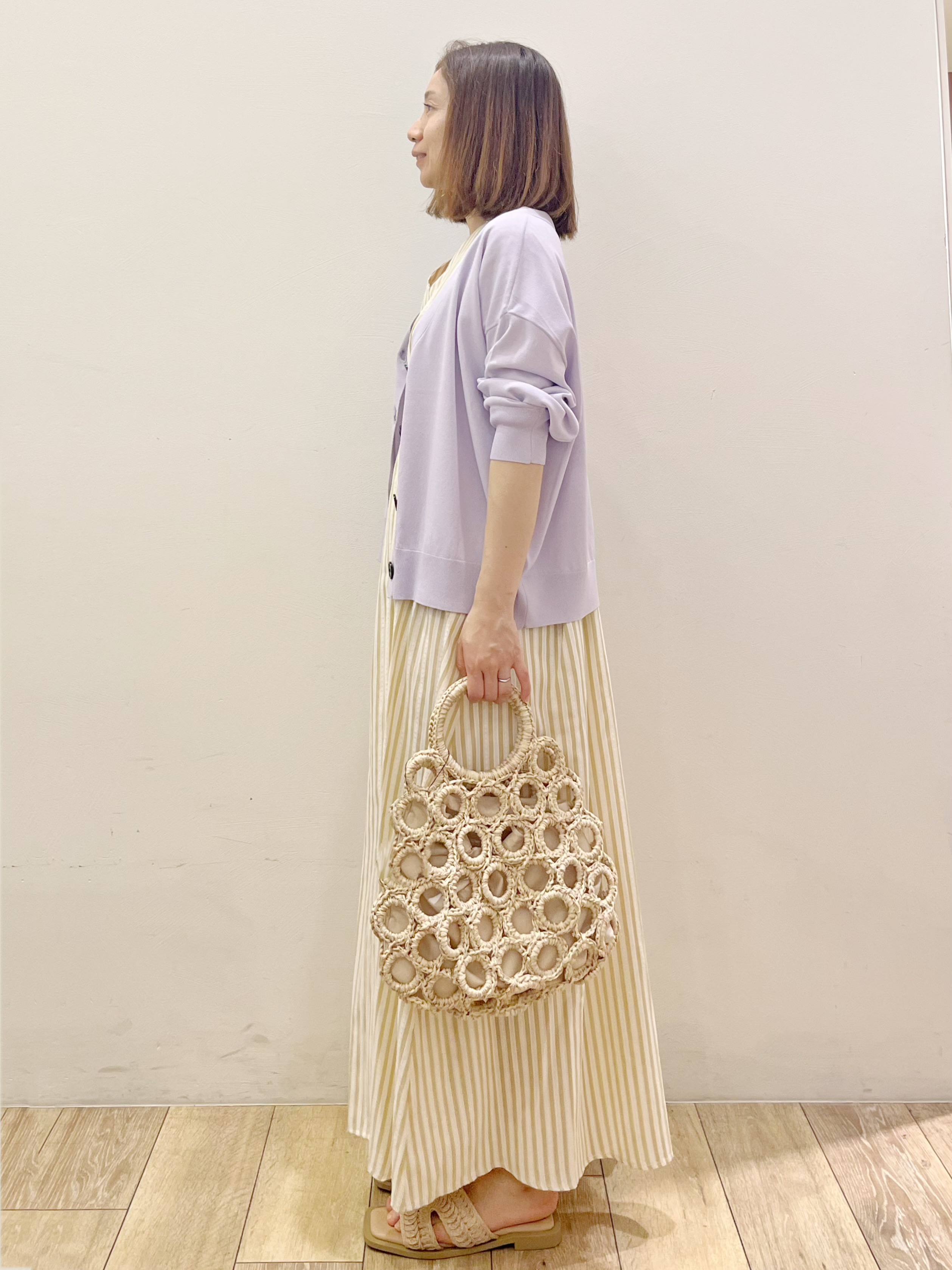 kcさんの「OPAQUE.CLIP｜【UV／接触冷感】Vネックリラクシーニットカーディガン《洗濯機OK／抗ピル》」を使ったコーディネート
