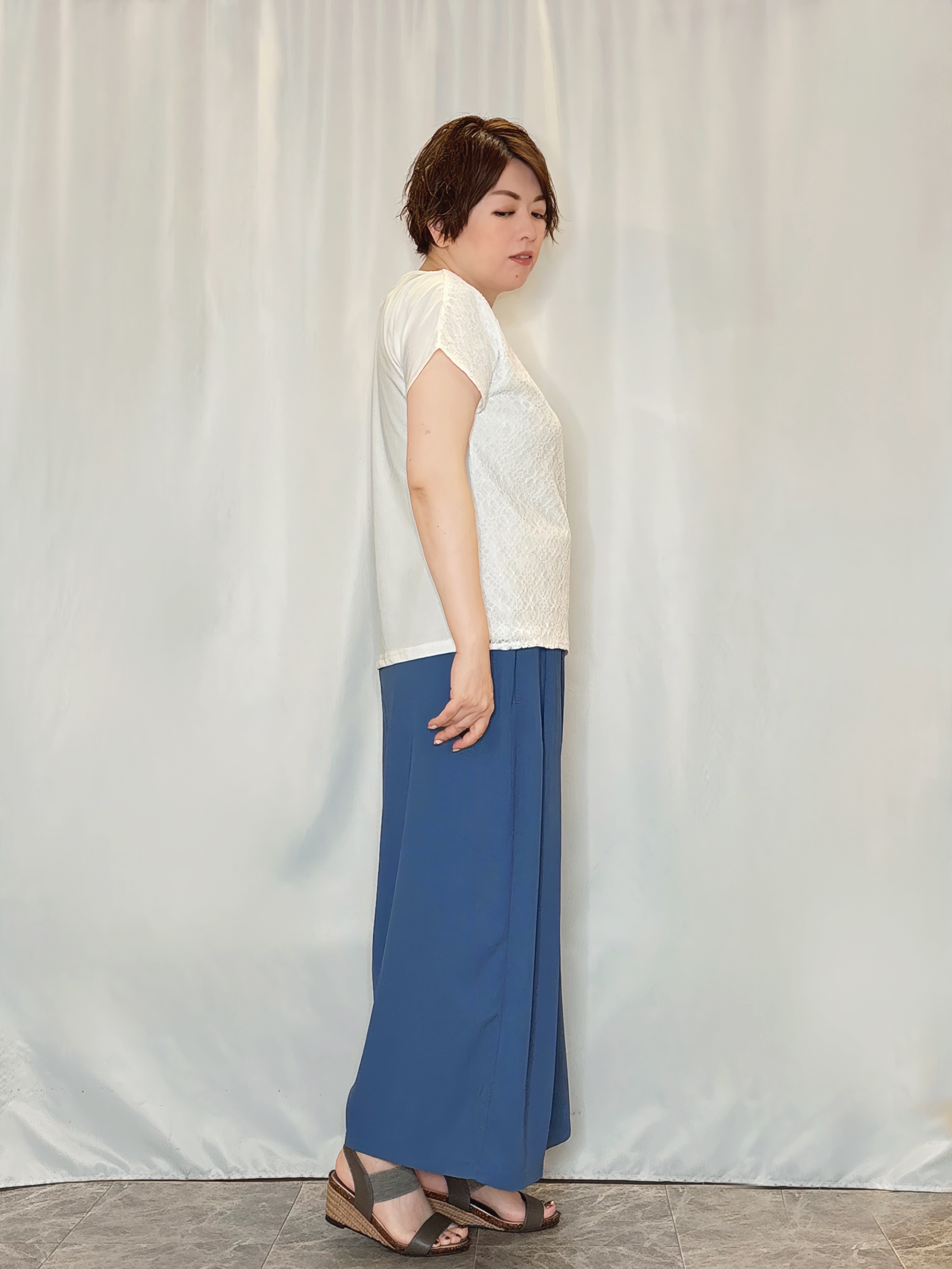 たみさんの「SHOO･LA･RUE｜【S-LL】ナチュラルに決まる 半袖シアーシャツジャケット」を使ったコーディネート