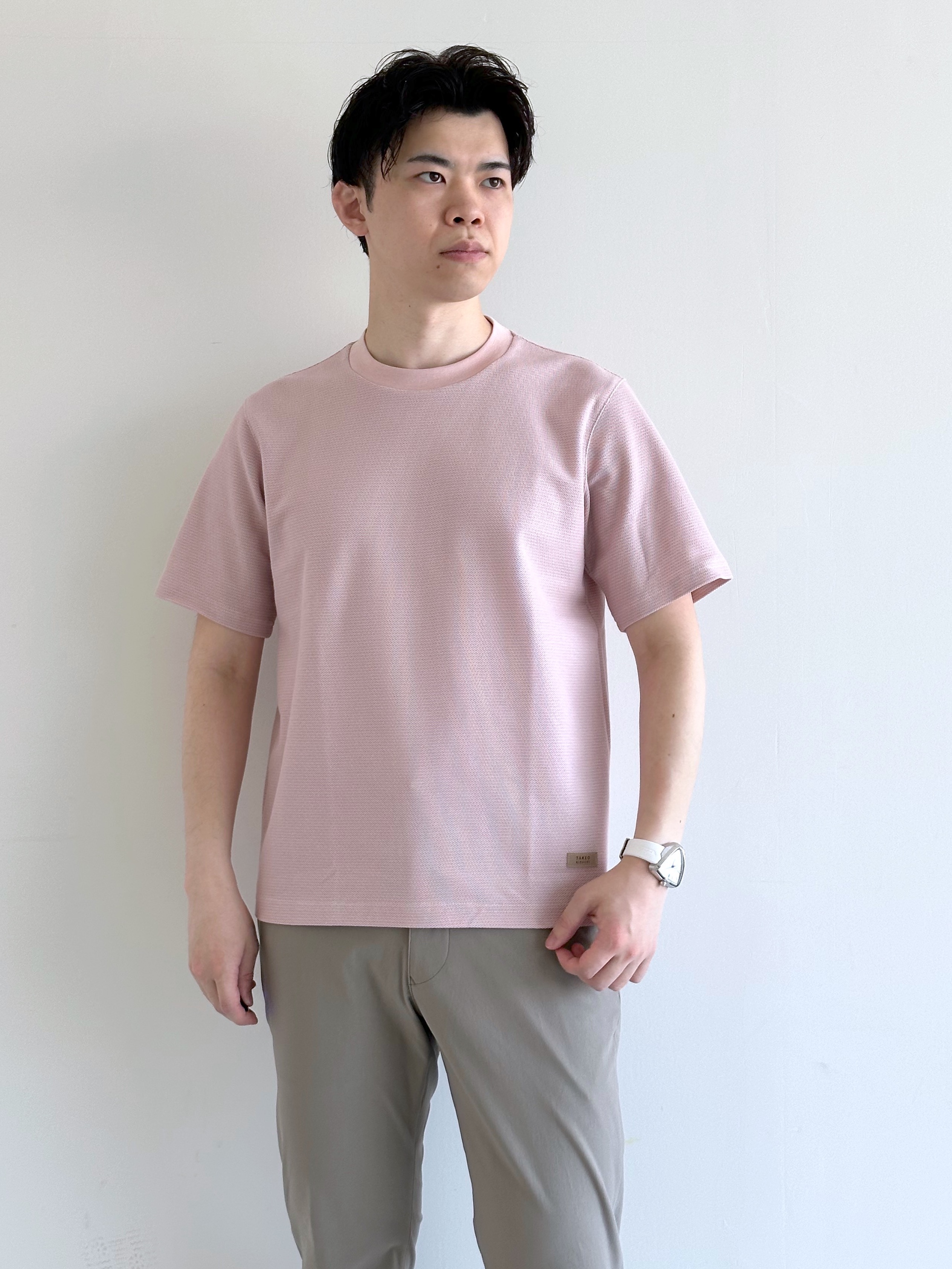 イッシーさんの「TAKEO KIKUCHI｜播州織り 千鳥 半袖シャツ」を使ったコーディネート