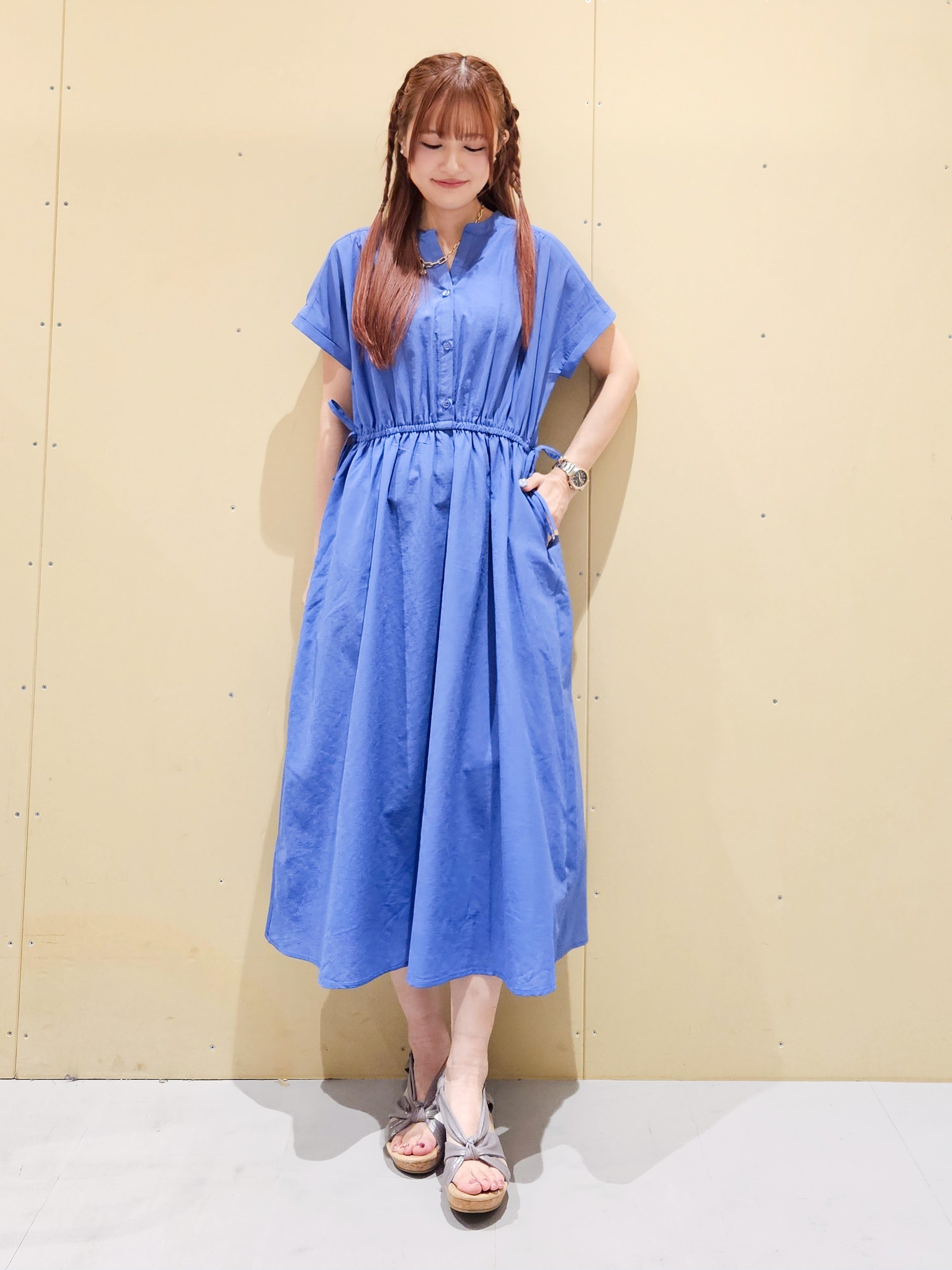 ゆゆさんの「SHOO･LA･RUE｜【S-LL/UV/吸水速乾/洗濯機可】通気性〇 ギャザーリボンワンピース」を使ったコーディネート