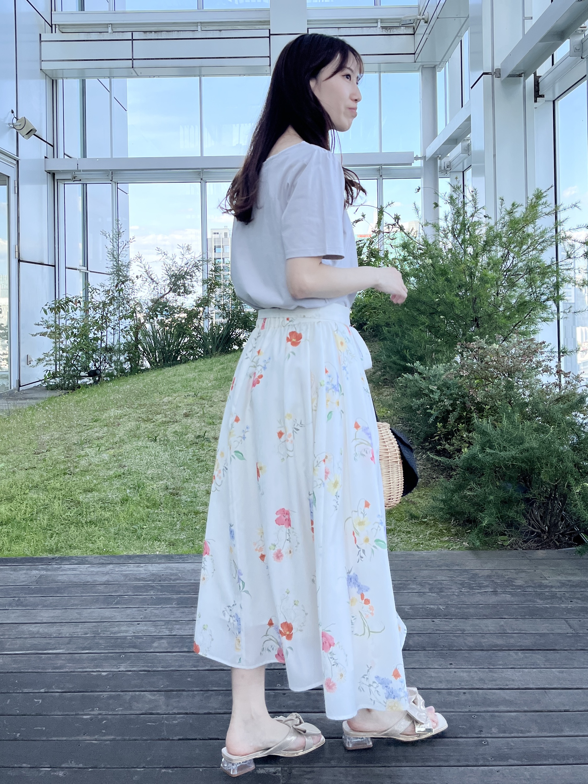 はばさんの「Couture brooch｜【接触冷感・UVカット・洗える】マリンコードTシャツ」を使ったコーディネート