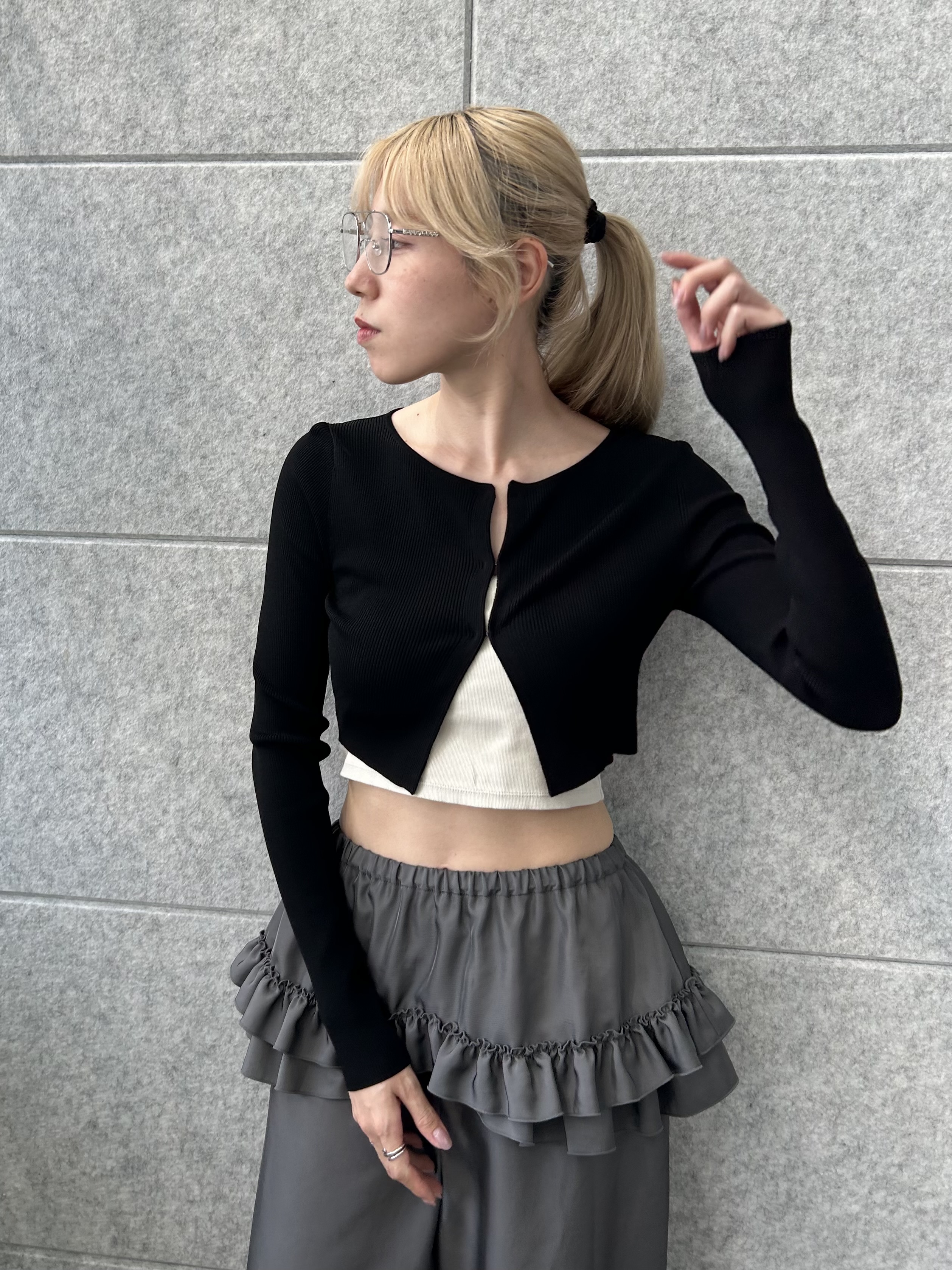 honoka Aさんの「CODE A｜【Re】stretch hook cardigan」を使ったコーディネート