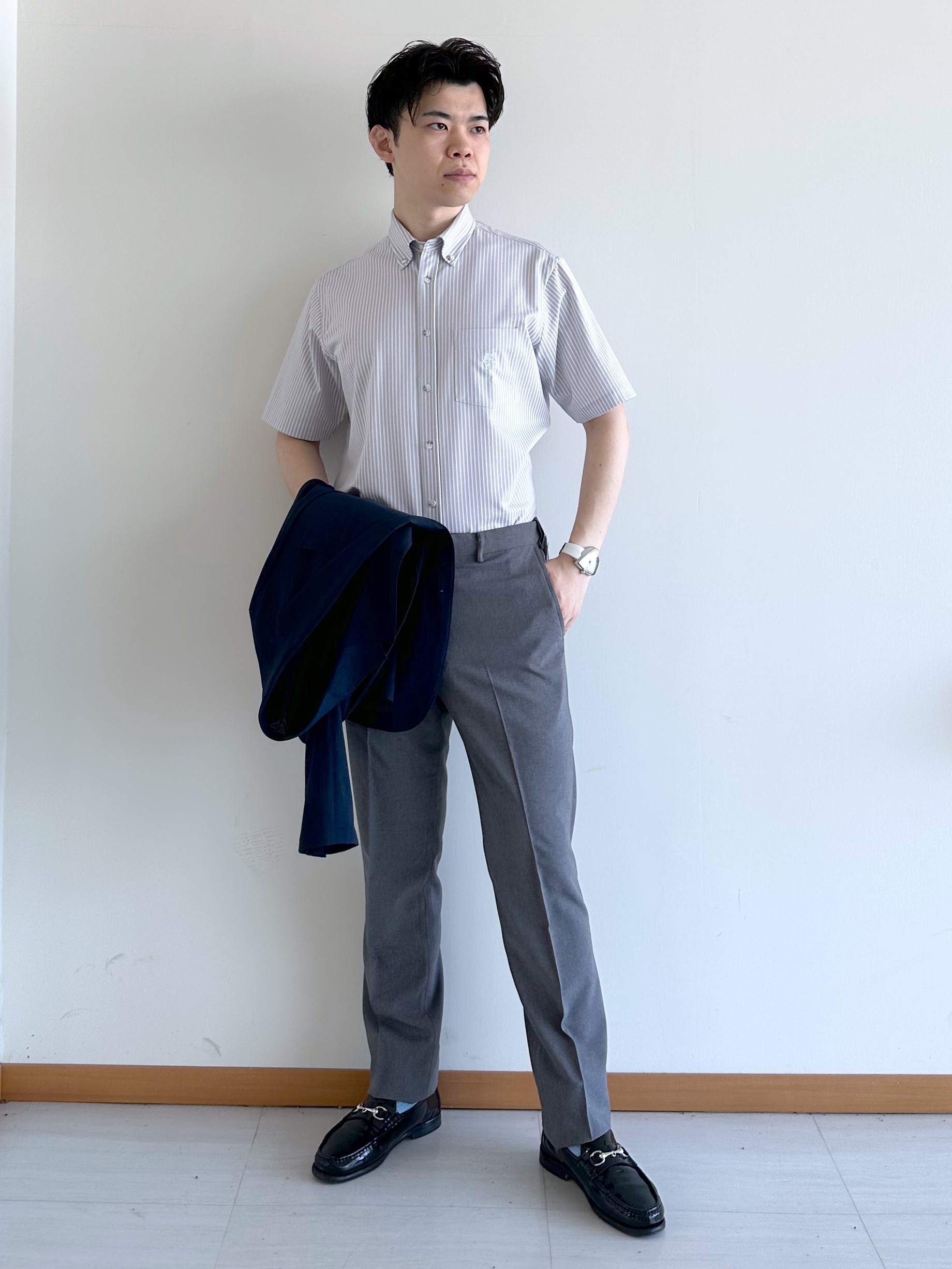 イッシーさんの「TAKEO KIKUCHI｜【Begin5月号掲載/通気性】トリコットサッカー ジャケット」を使ったコーディネート