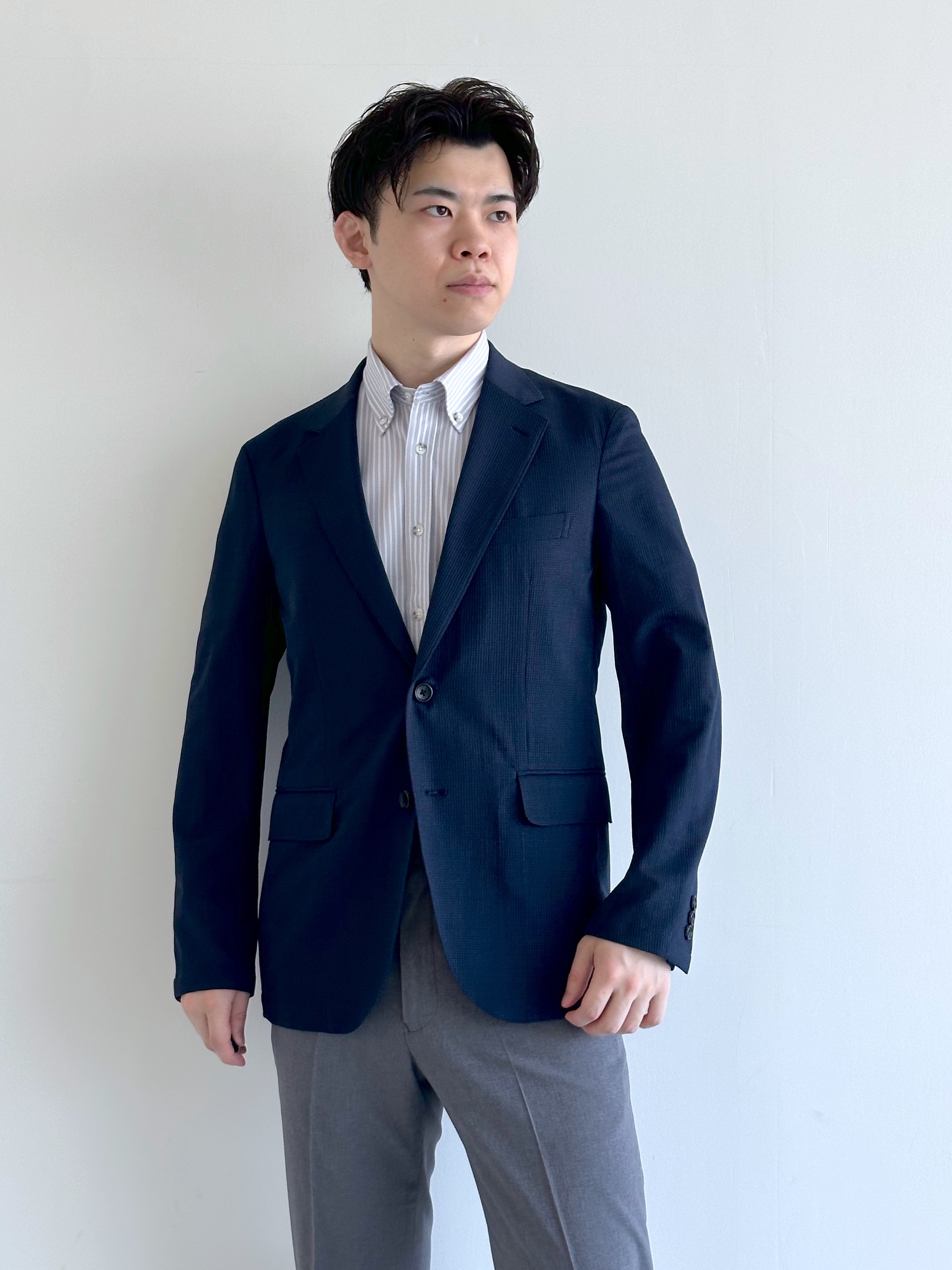イッシーさんの「TAKEO KIKUCHI｜【Begin5月号掲載/通気性】トリコットサッカー ジャケット」を使ったコーディネート