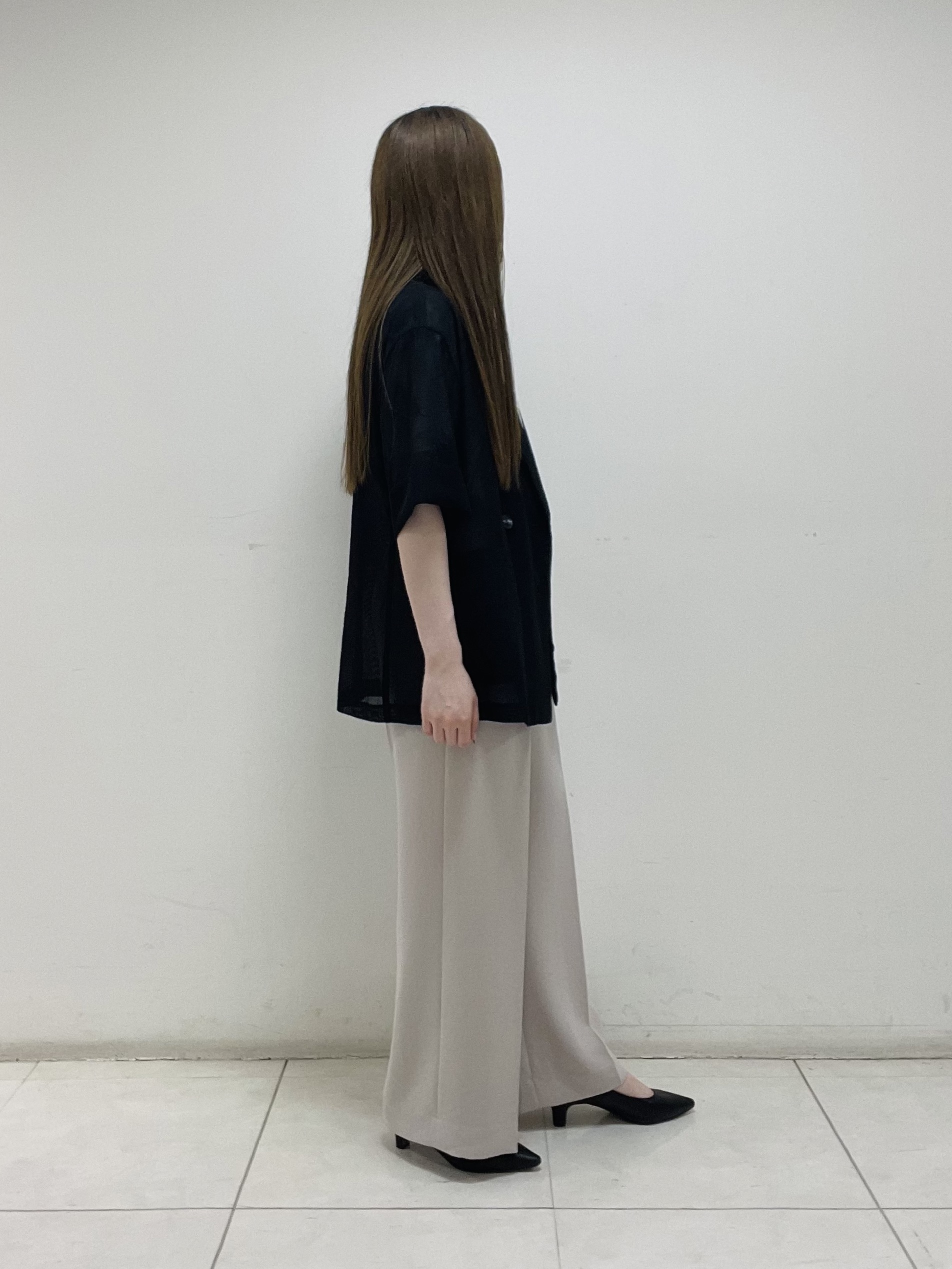 mさんの「INDIVI｜【洗える／メッシュ素材／SETUP可能】半袖シアージャケット」を使ったコーディネート
