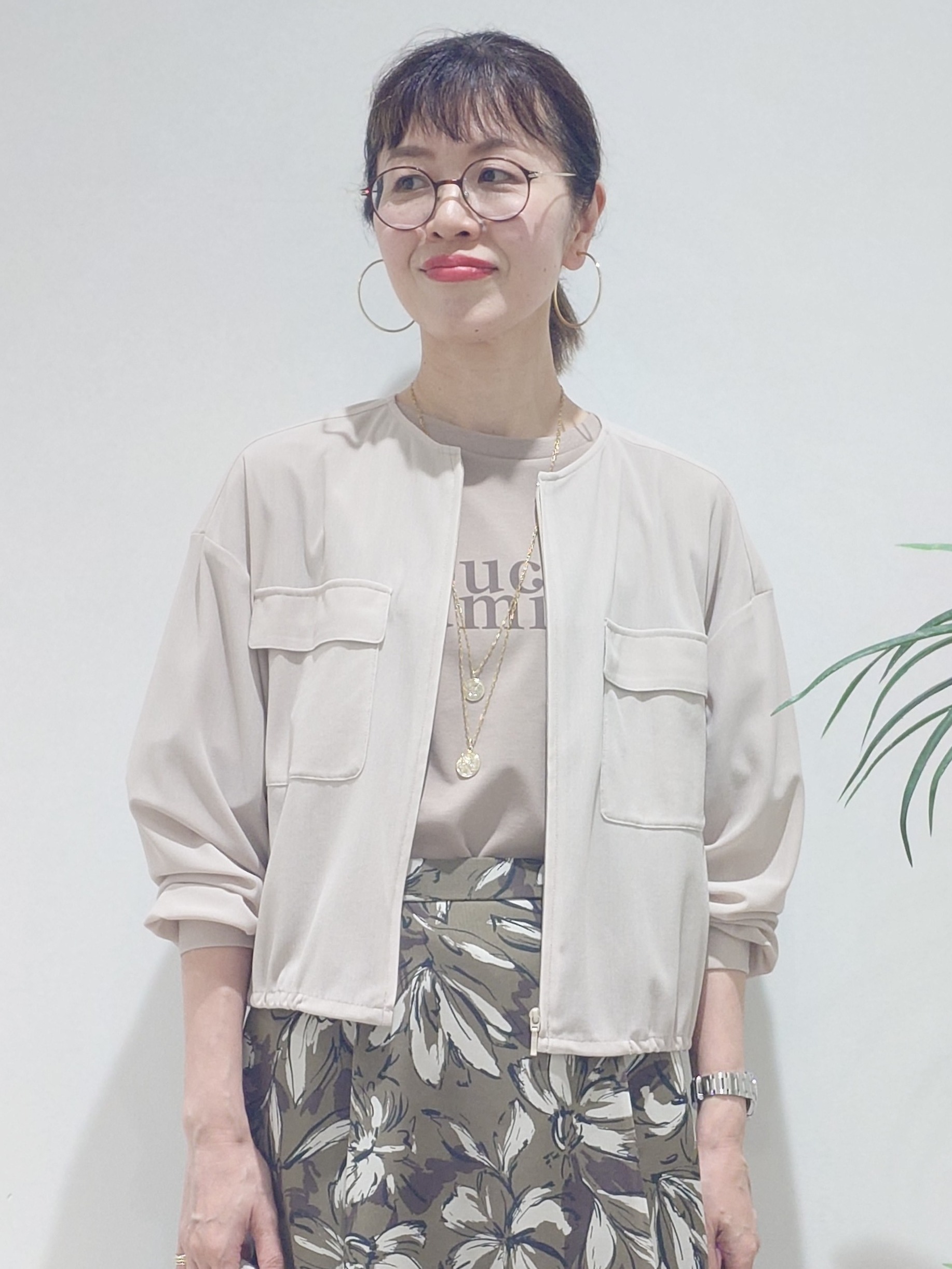 MUTSUKOさんの「UNTITLED｜◆【洗える】シアーブルゾン」を使ったコーディネート