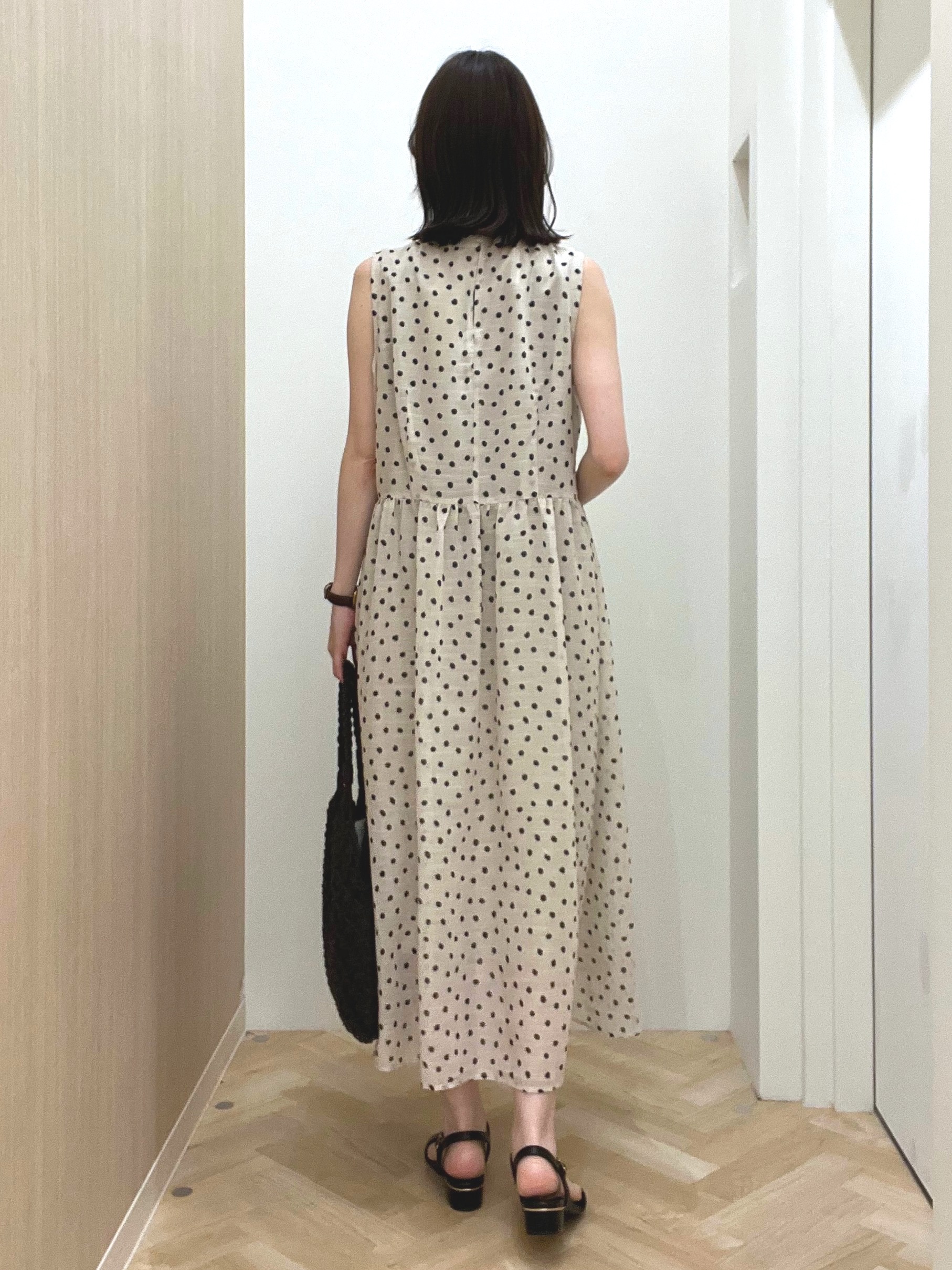  おまつさんの「grove｜大人のシアードットワンピース」を使ったコーディネート