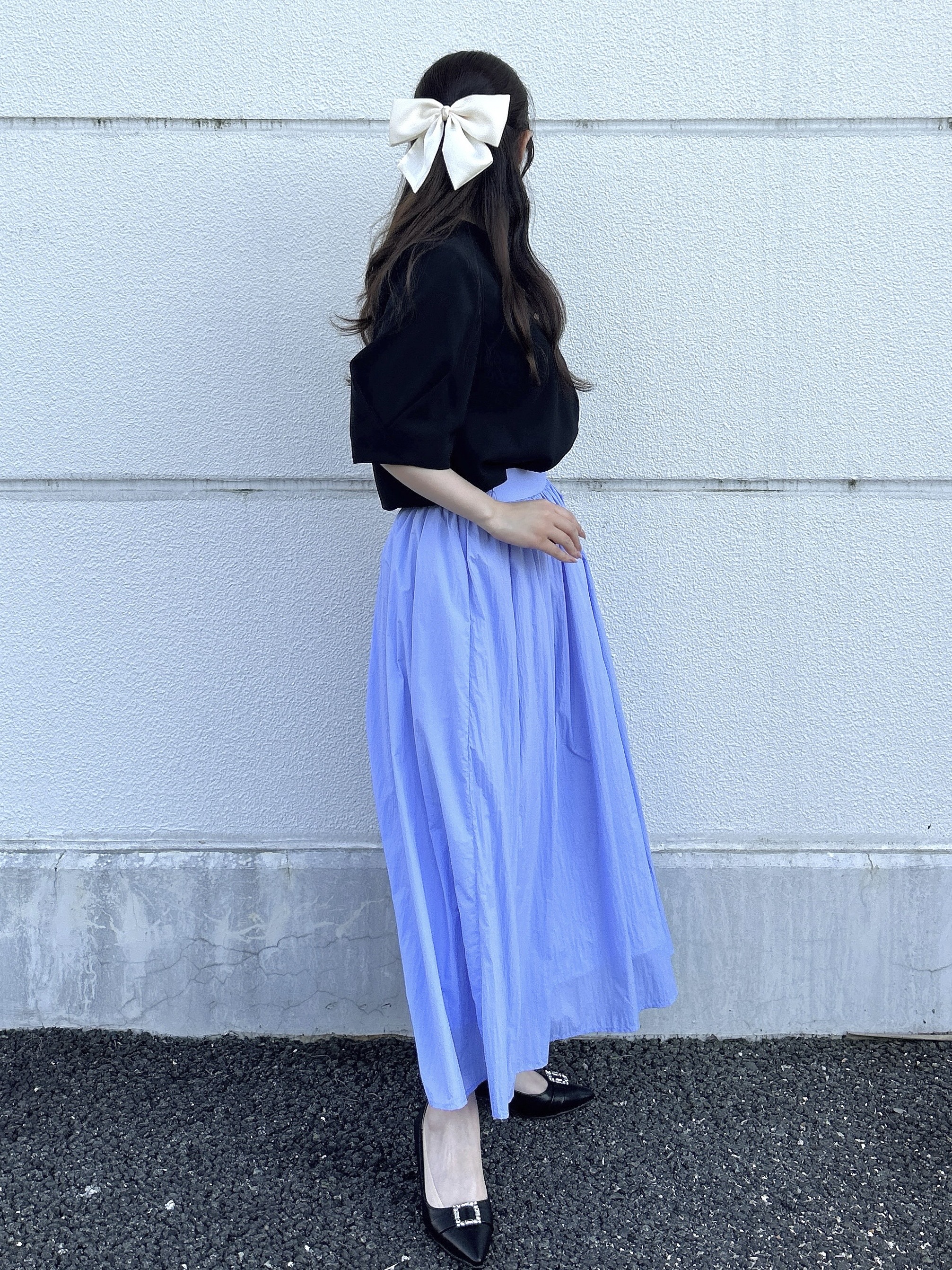 えぬさんの「OPAQUE.CLIP｜【ストレッチ／防シワ／洗濯機OK】タックスリーブブラウス《SS～LL／6col／セットアップ可》」を使ったコーディネート