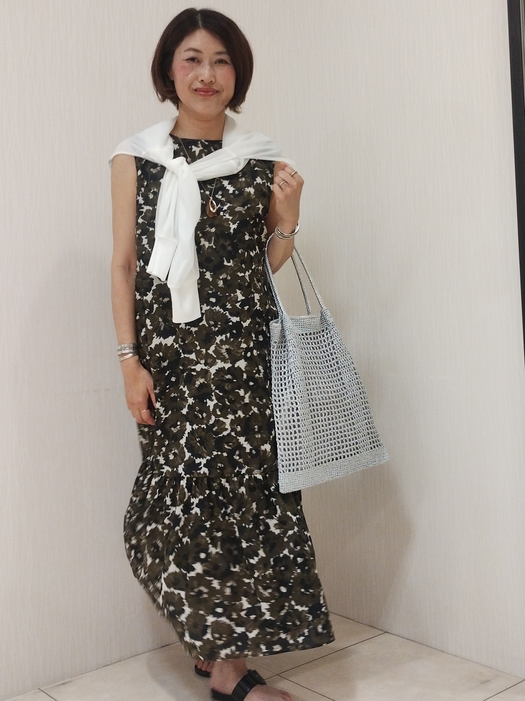 u&minus;macoさんの「UNTITLED｜【7色展開/ゆったり/ショート丈】シアートリコットカーディガン」を使ったコーディネート