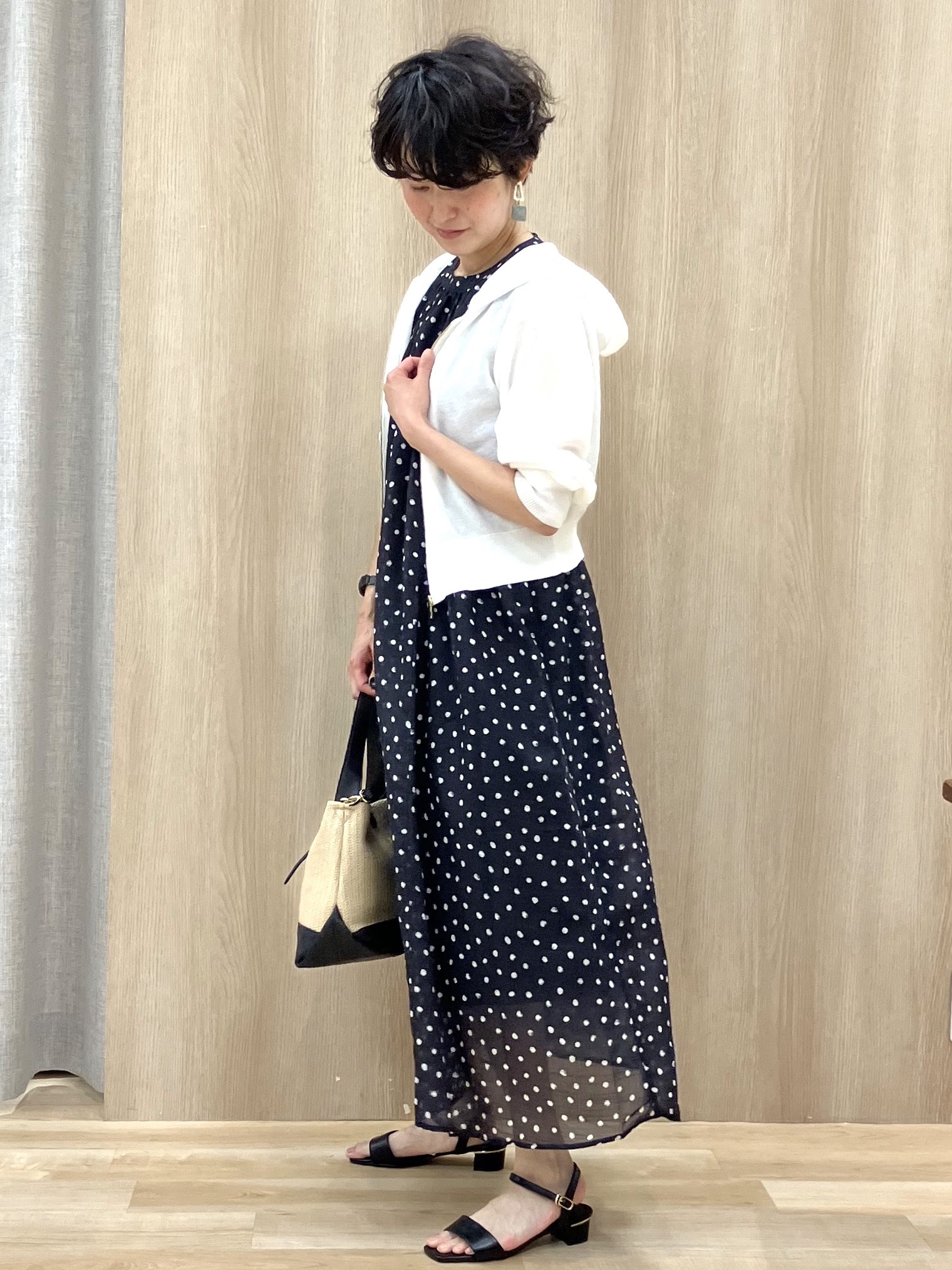 Keiさんの「grove｜大人のシアードットワンピース」を使ったコーディネート