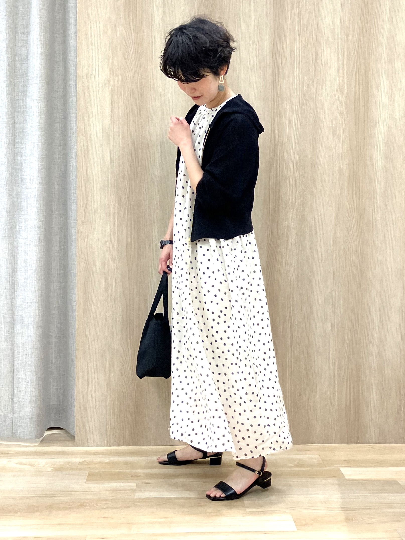Keiさんの「grove｜大人のシアードットワンピース」を使ったコーディネート