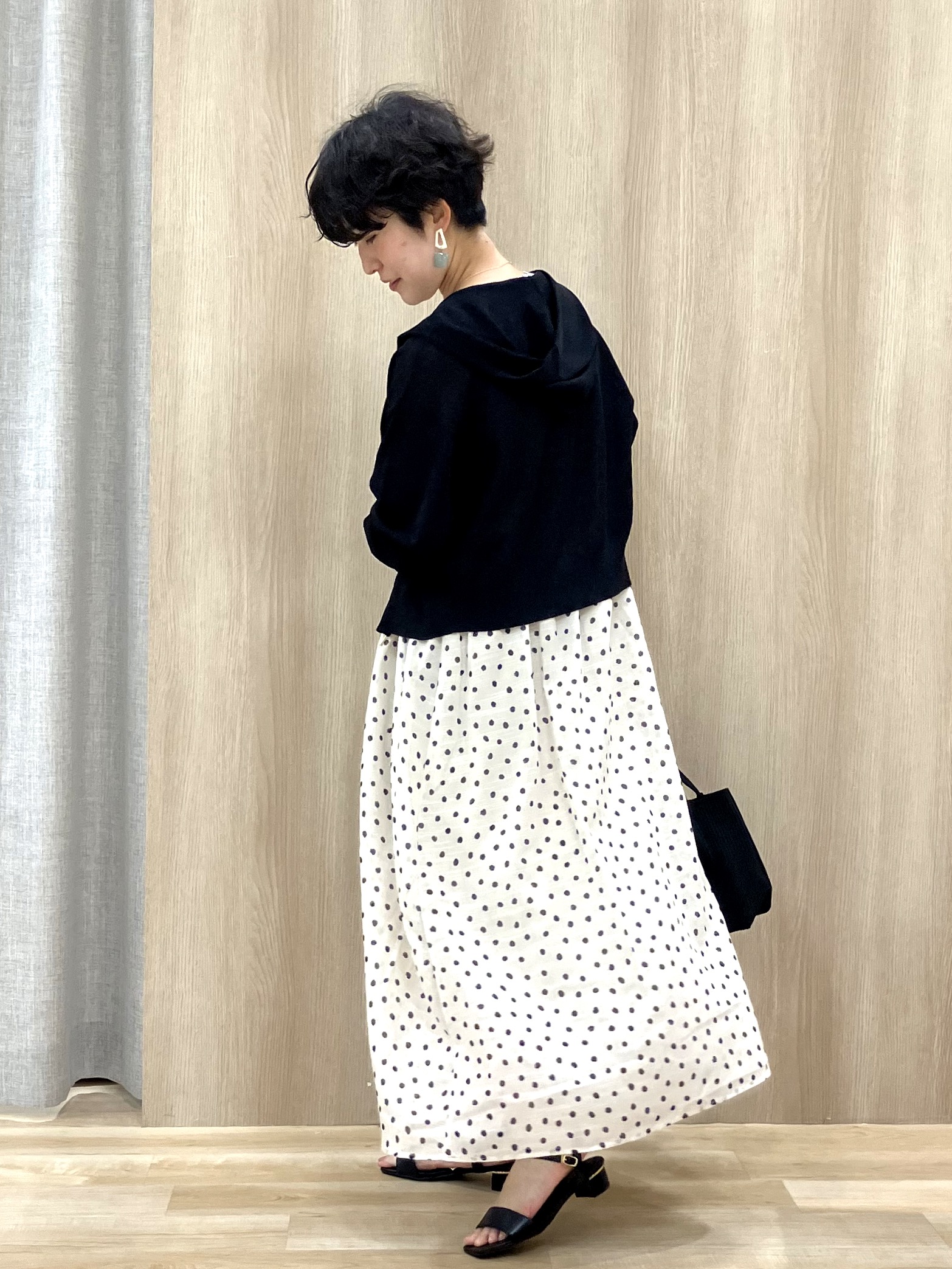 Keiさんの「grove｜大人のシアードットワンピース」を使ったコーディネート