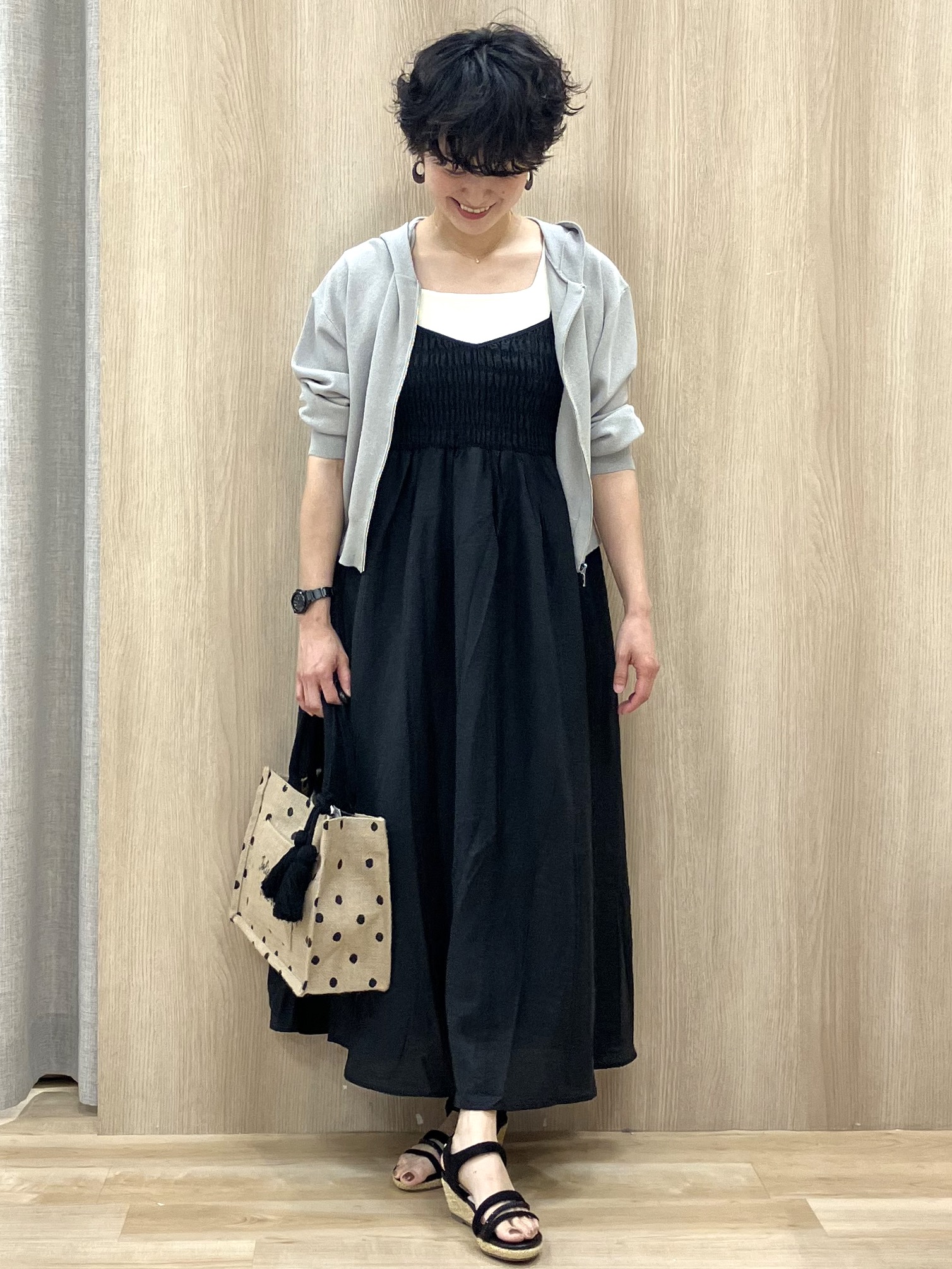Keiさんの「grove｜大人のシアードットワンピース」を使ったコーディネート