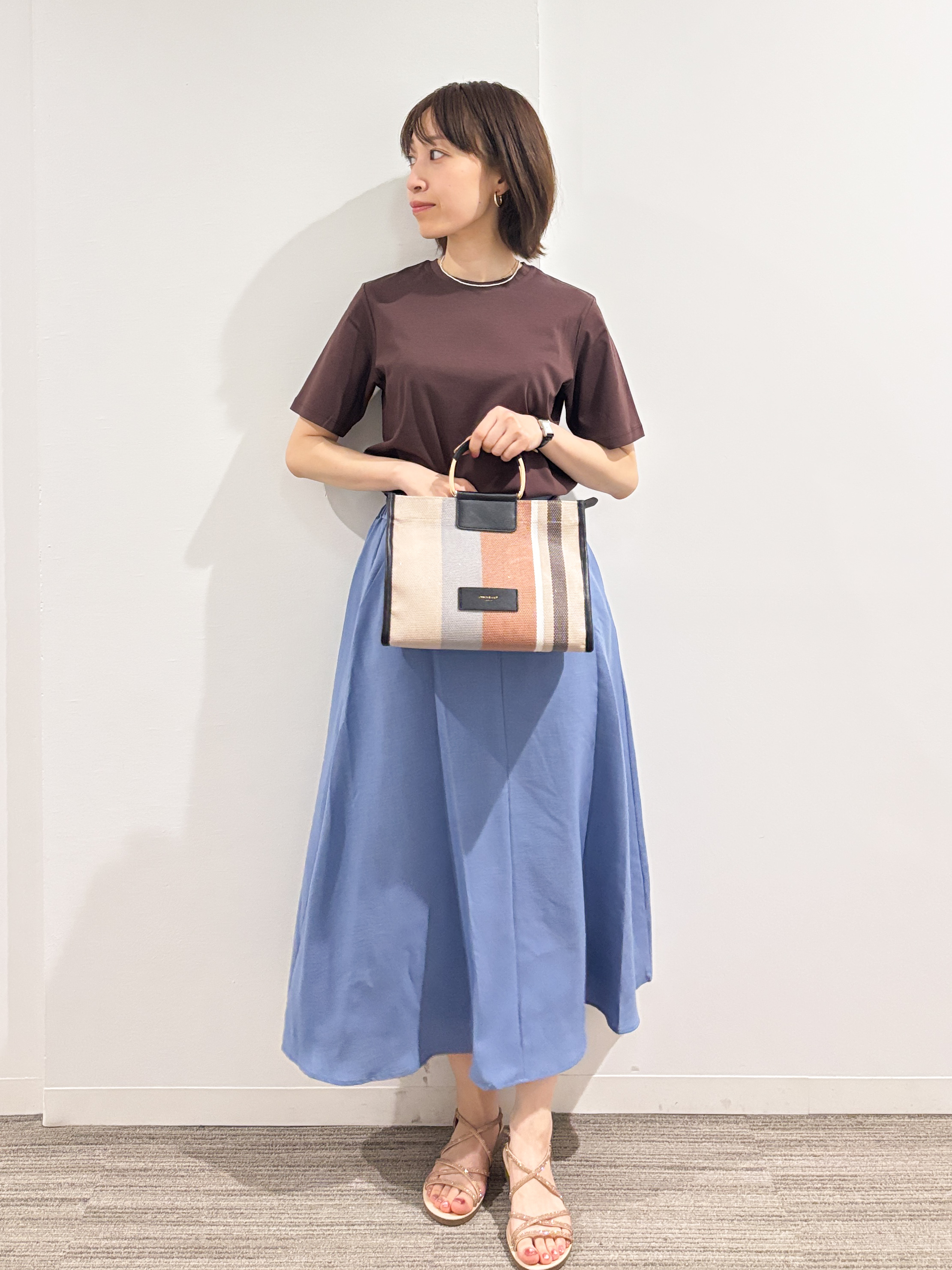 kumiさんの「OPAQUE.CLIP｜ベーシックTシャツ／オーガニックコットン混【洗濯機OK】」を使ったコーディネート