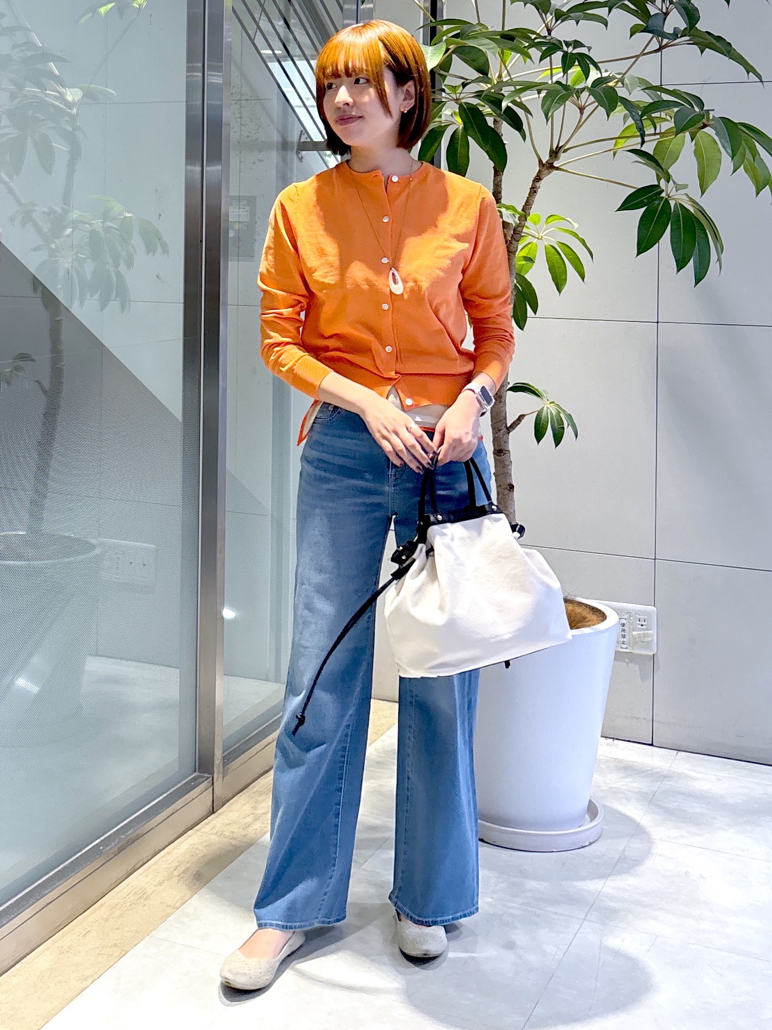 yukaさんの「UNTITLED｜◆【9色展開/アンサンブル可】コットンクルーネックカーディガン」を使ったコーディネート