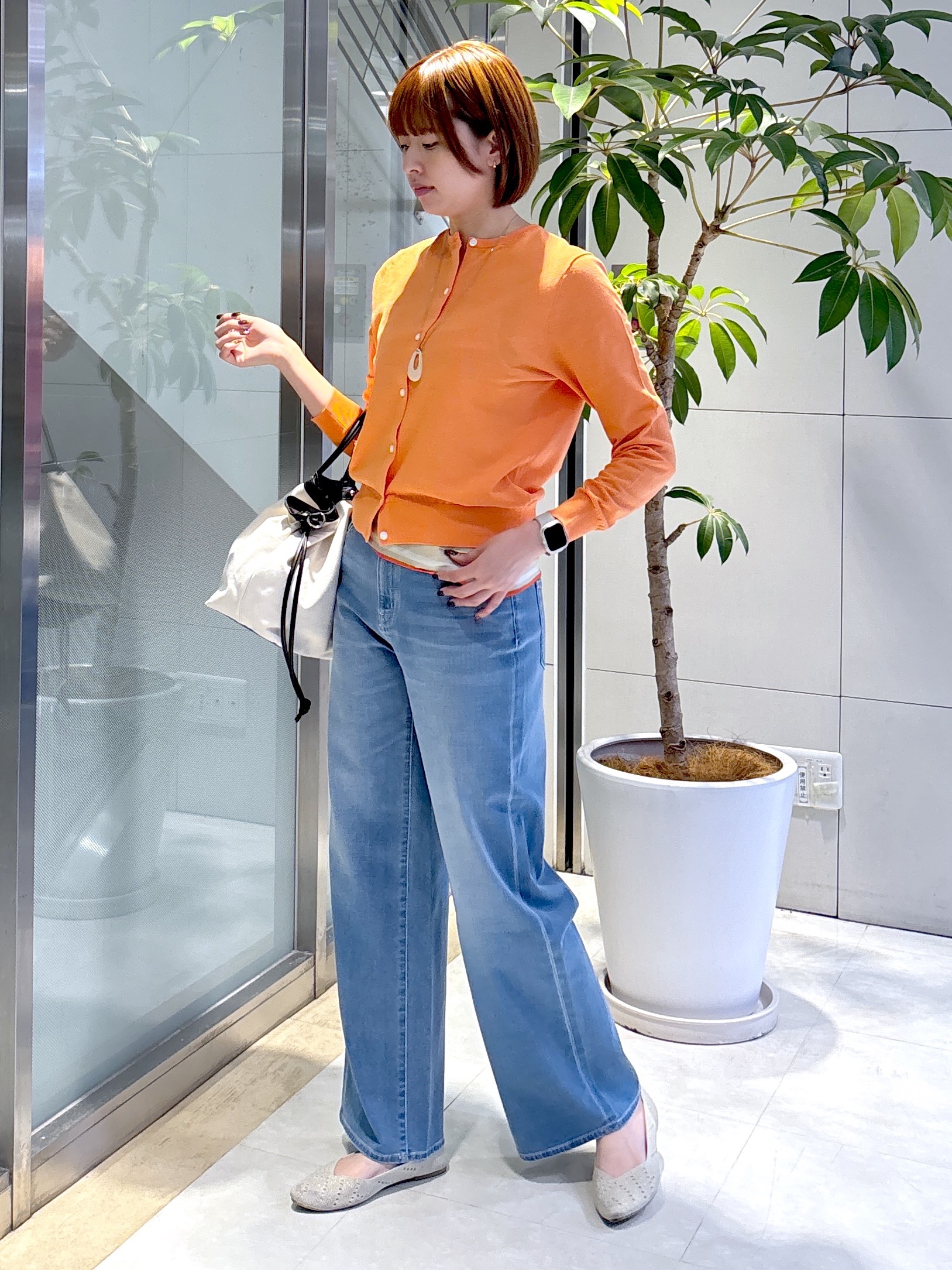 yukaさんの「UNTITLED｜◆【9色展開/アンサンブル可】コットンクルーネックカーディガン」を使ったコーディネート