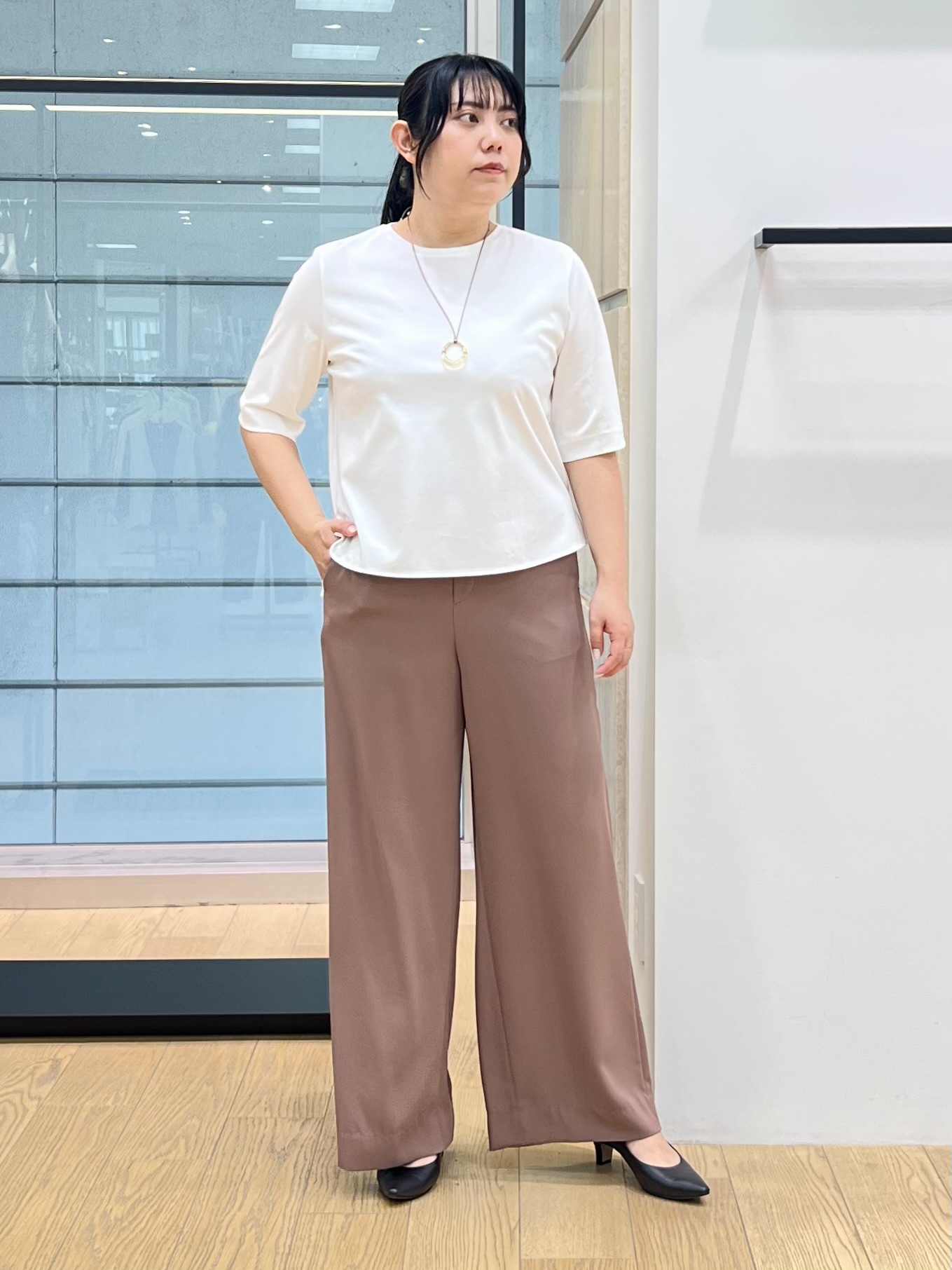 shimaさんの「INDIVI｜【接触冷感／透湿／着る日傘】颯爽ジレジャケット」を使ったコーディネート