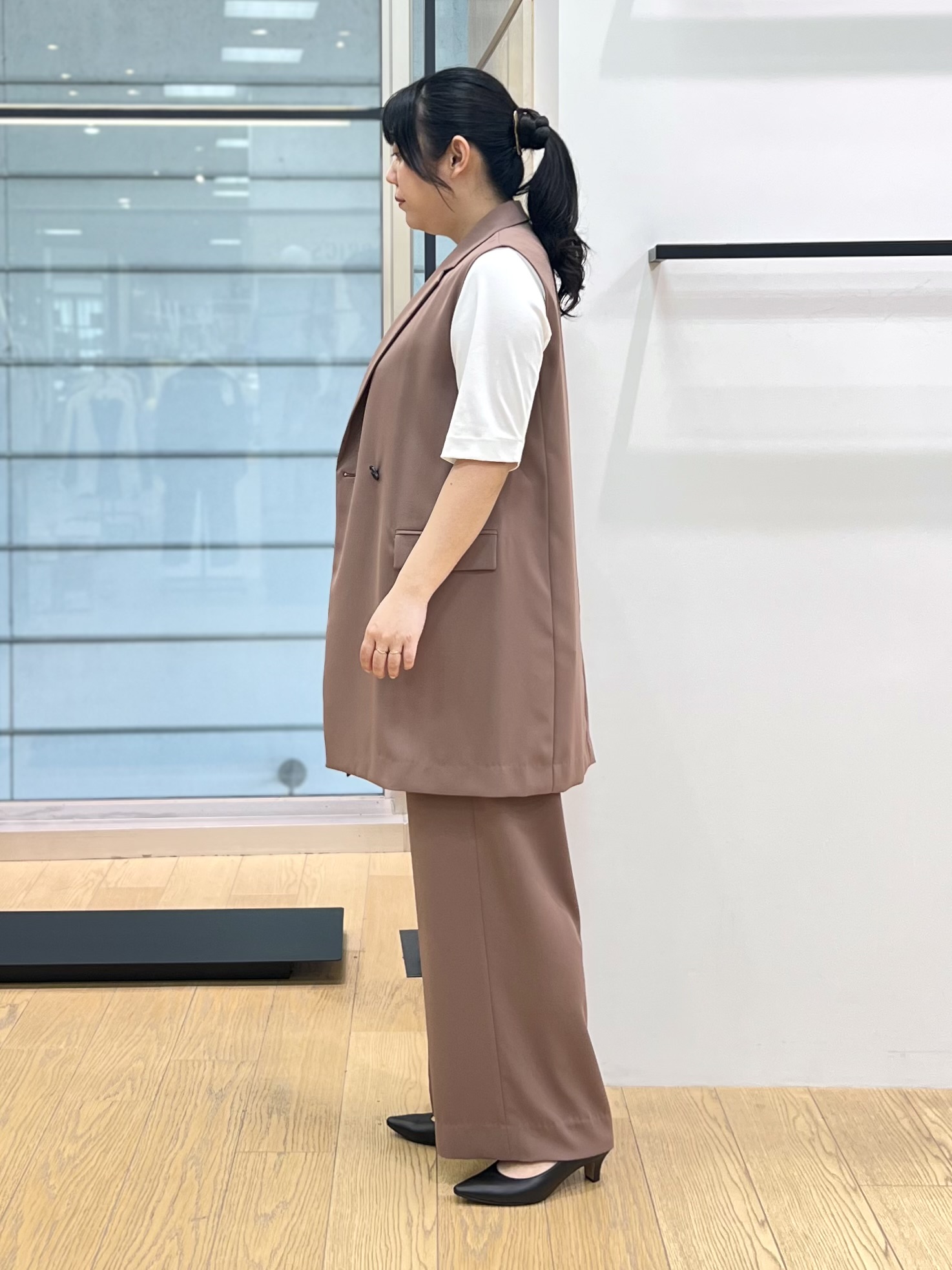 shimaさんの「INDIVI｜【接触冷感／透湿／着る日傘】颯爽ジレジャケット」を使ったコーディネート